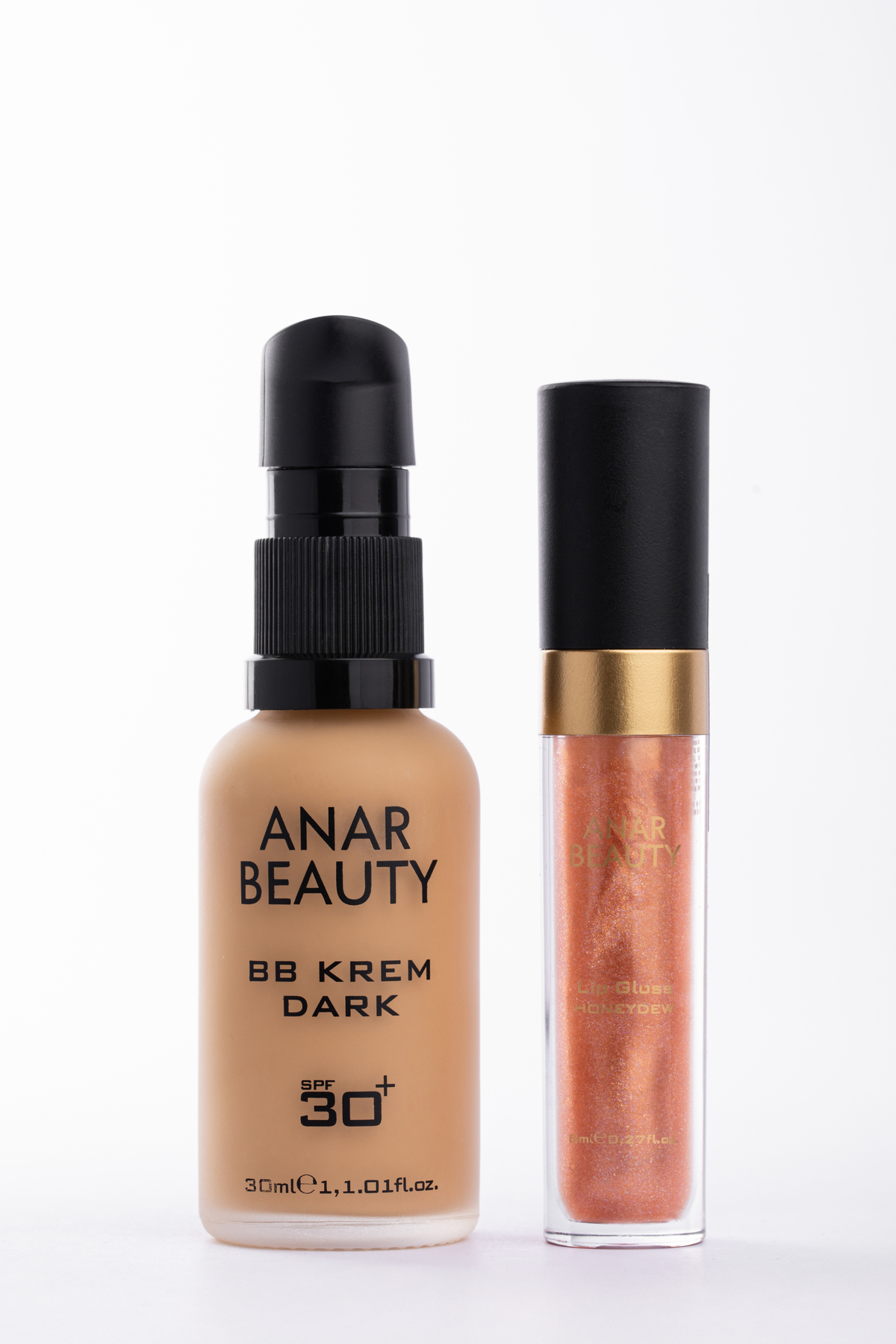 Anar Beauty BB Krem-30ml (Dark) + Dudak Parlatıcısı - Parlatıcı Lip Oil Gloss (Honeydew) 2'li SET