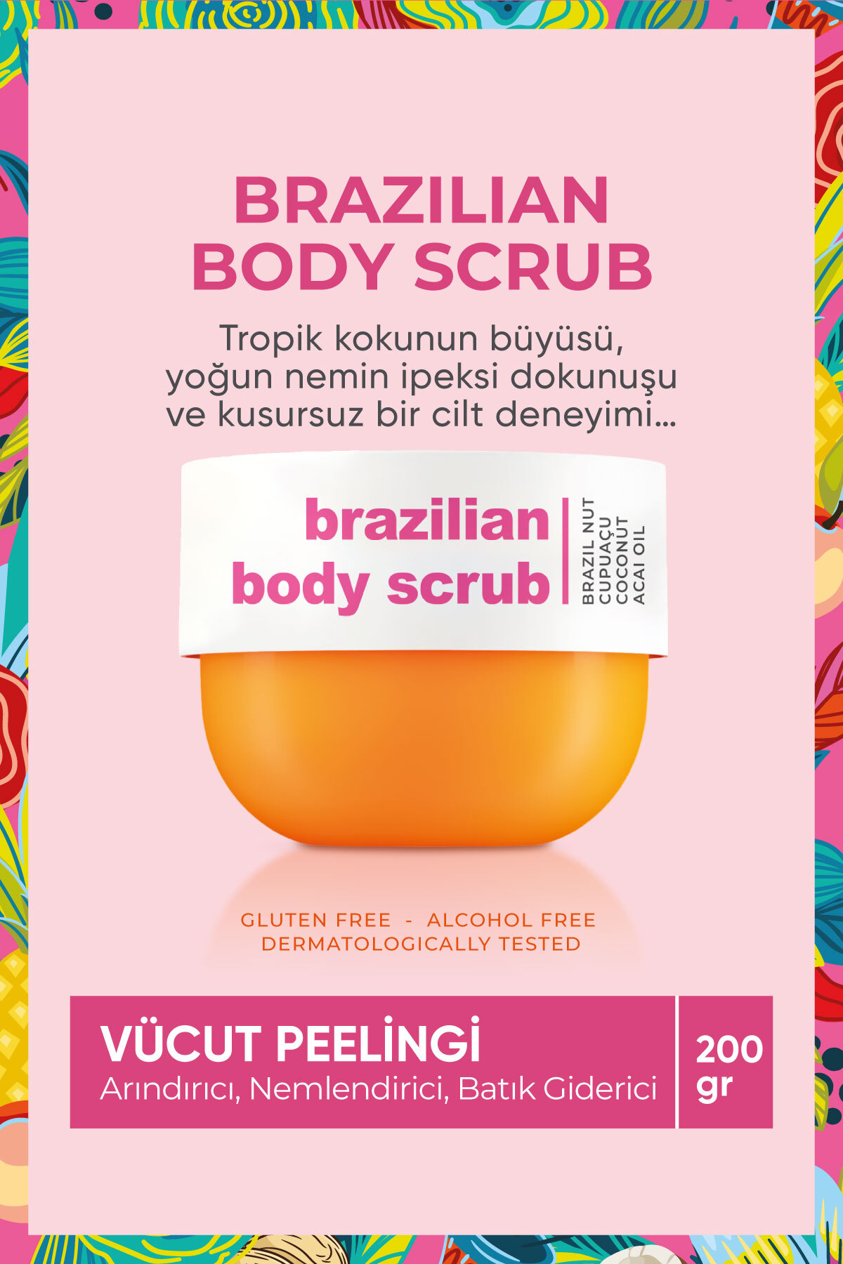 Secret of Helen Brazilian Body Scrub I Tropikal Kokulu, Yoğun Nemlendirici,Arındırıcı I Batık Karşıtı Vücut Peelingi