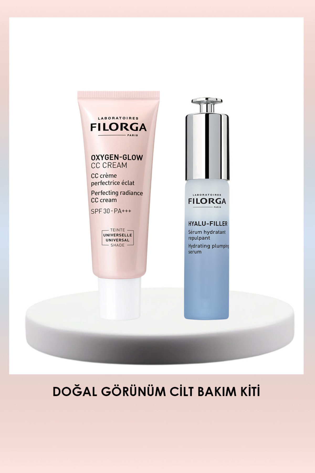 Filorga Makyajsız Doğal Cam Cilt Görünüm Kiti (Hydra Hyal Serum ve Oxygen Glow Işıltıcı CC Krem)