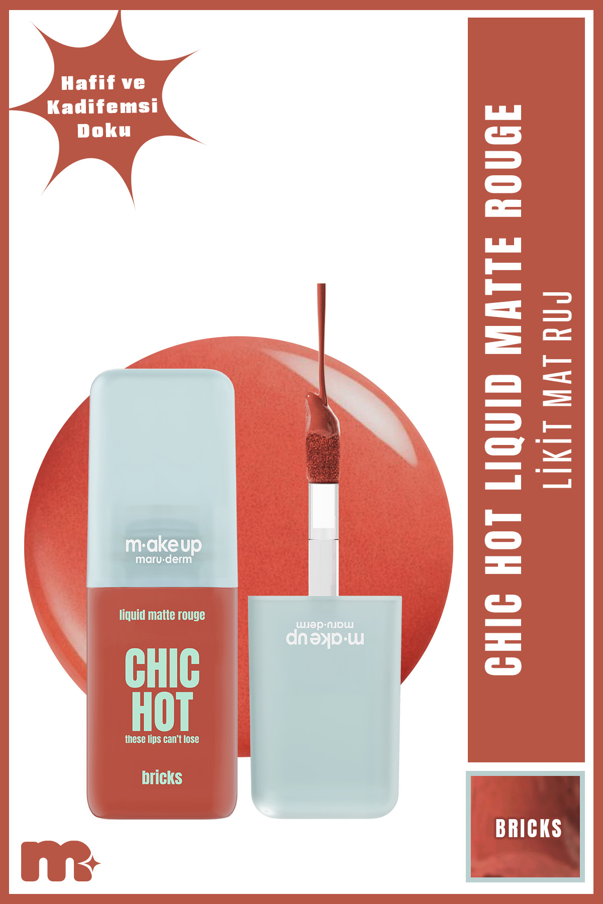 Maru.Derm make up maruderm Kadifemsi Mat Likit Ruj – Liquid Matte Rouge Bricks