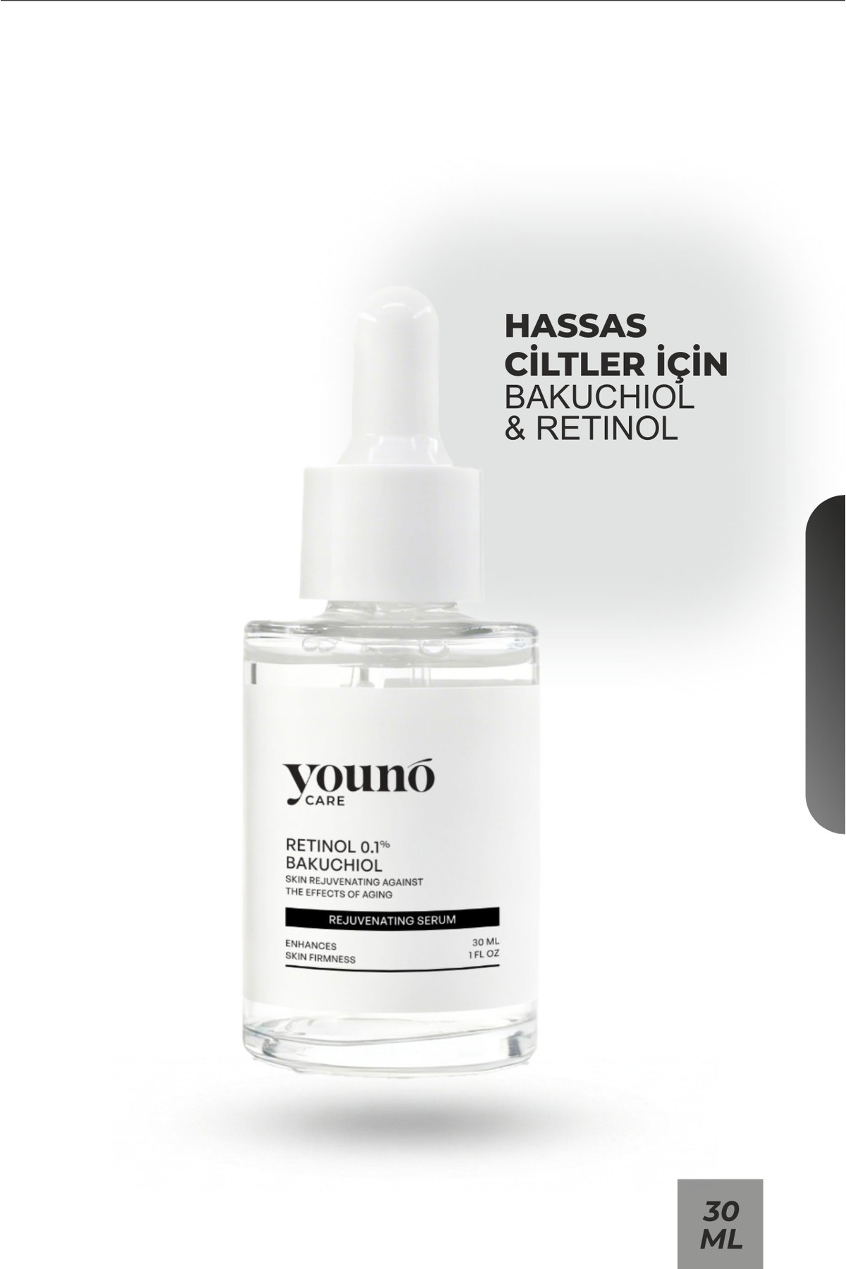 YOUNO CARE Bakuchiol Retinol Serum Yaşlanma Karşıtı 30 ml | Bakuchiol & Retinol | 3'lü Ceramide | Ginseng
