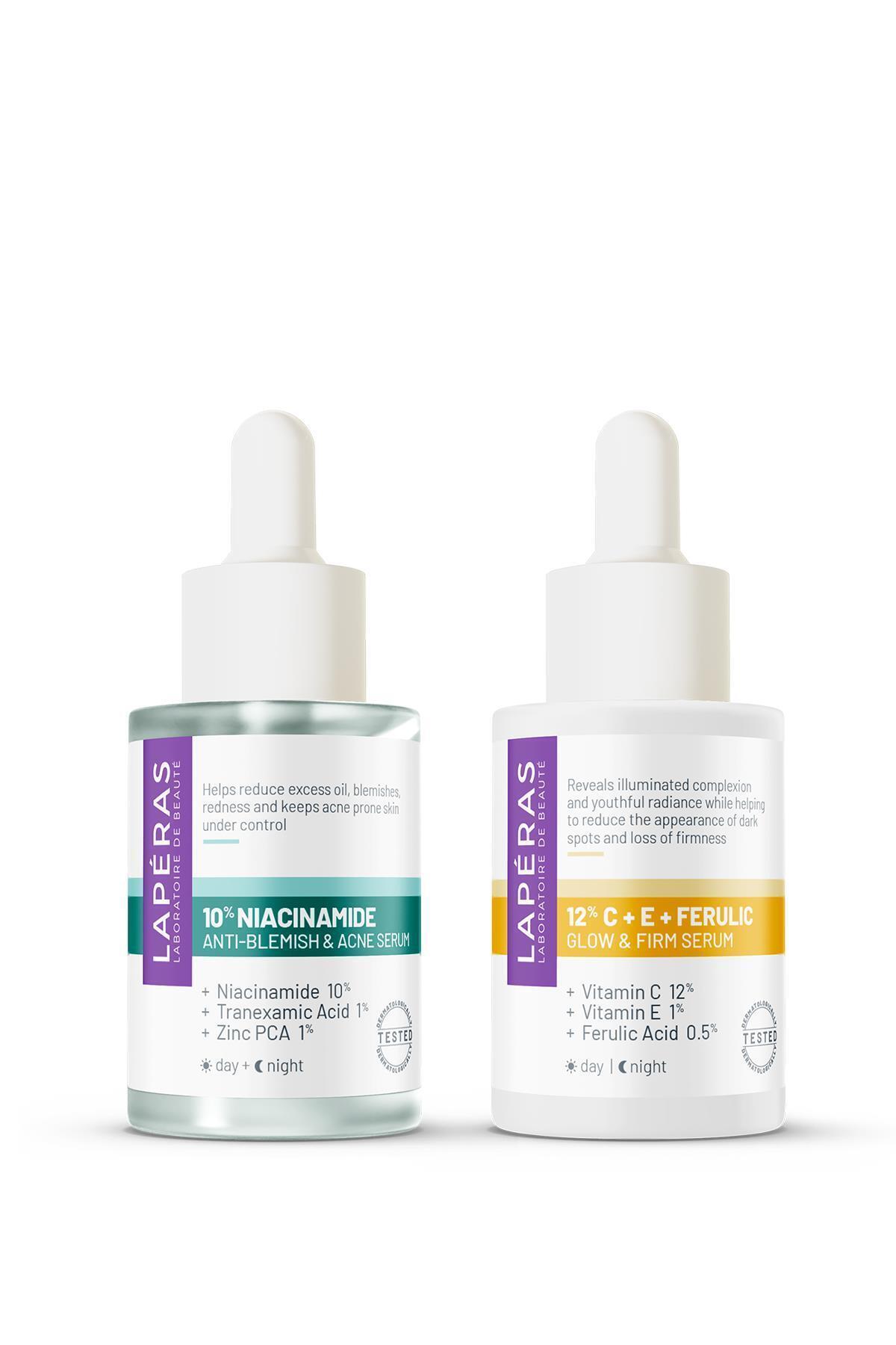 LAPÉRAS Leke Karşıtı Serum Seti 12% Vitamin C 10% Niacinamide Serum 2'li Set