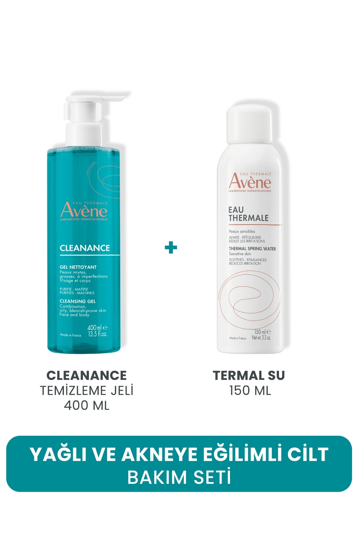 Avene Yağlı Ve Akneye Eğilimli Cilt Bakım Seti (Temizleme Jeli 400 ML + Termal Su 150 ML)
