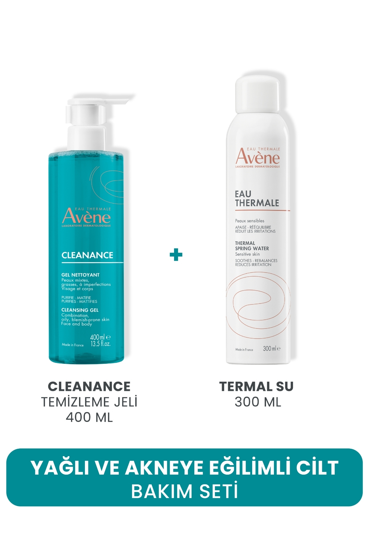 Avene Yağlı Ve Akneye Eğilimli Cilt Bakım Seti (Temizleme Jeli 400 ML + Termal Su 300 ML)