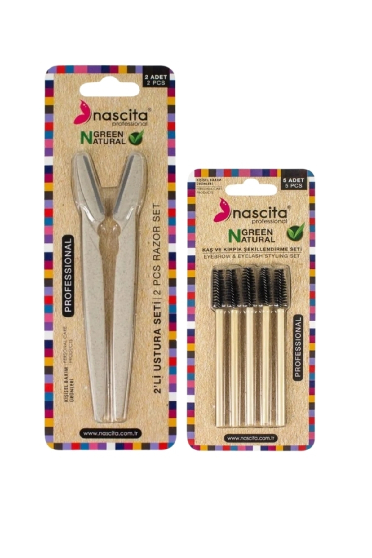 nascita Green Natural 2'li Ustura ve Bambu Maskara Fırça Seti