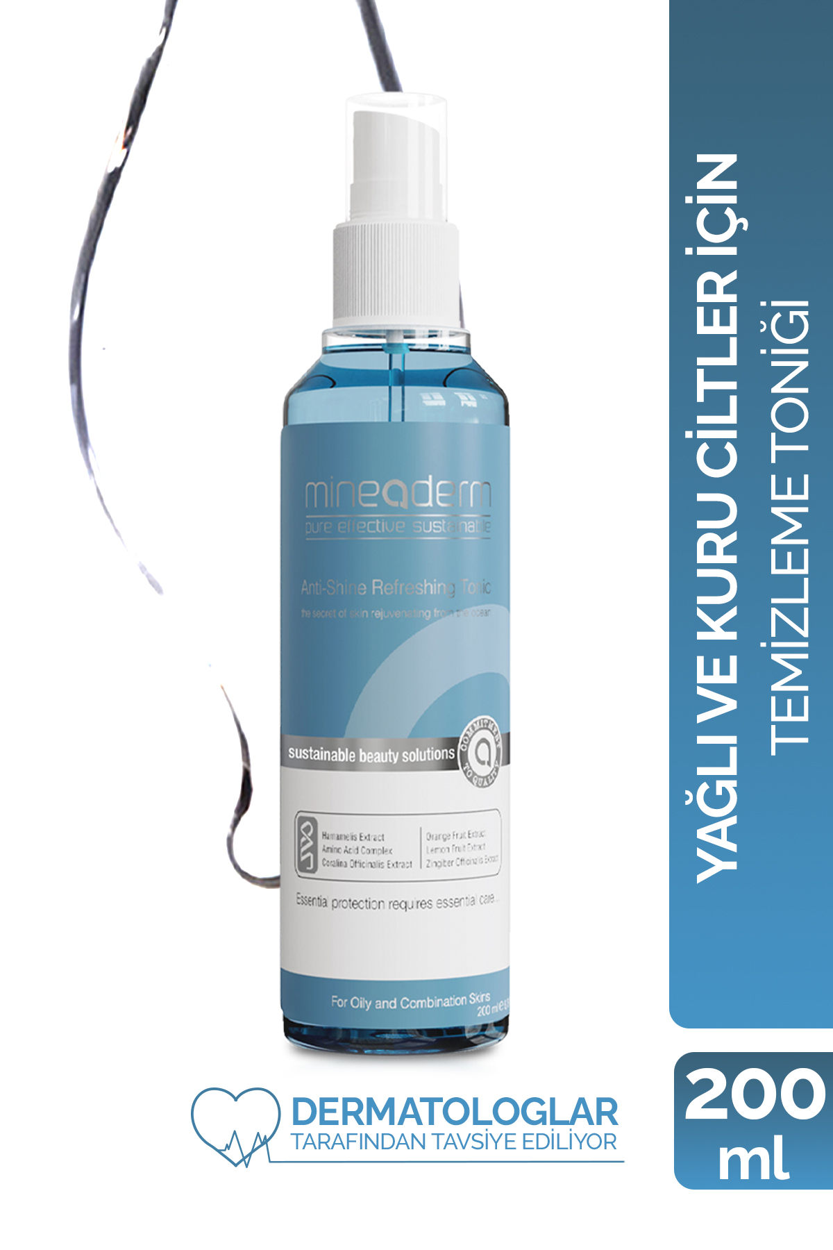 mineaderm Yağlı Ve Karma Ciltler Için Canlandırıcı Tonik/anti-shine Refreshing Tonic