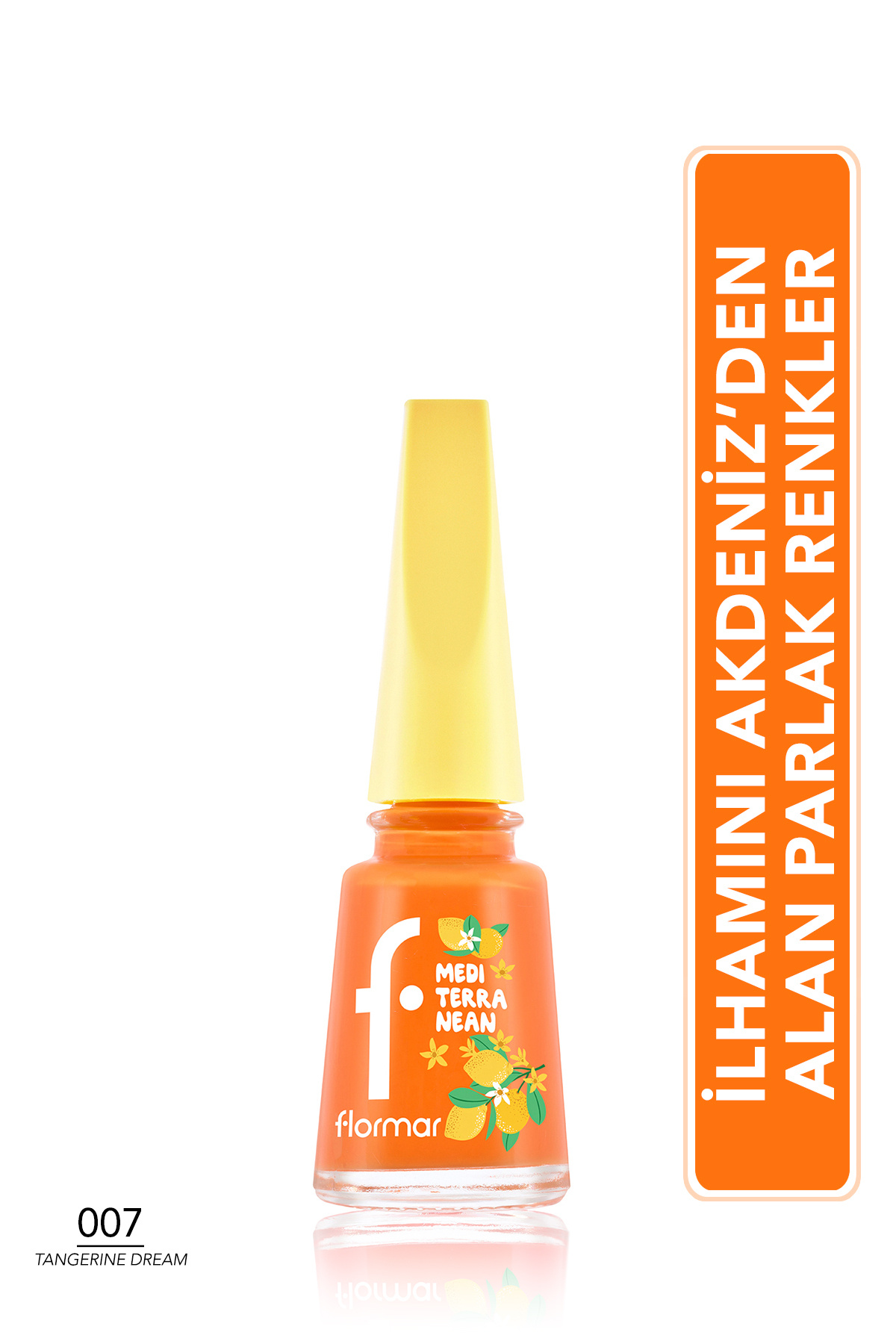 Flormar Mediterranean Yüksek Pigmentli & Parlak Bitişli Oje - 007 TANGERINE DREAM
