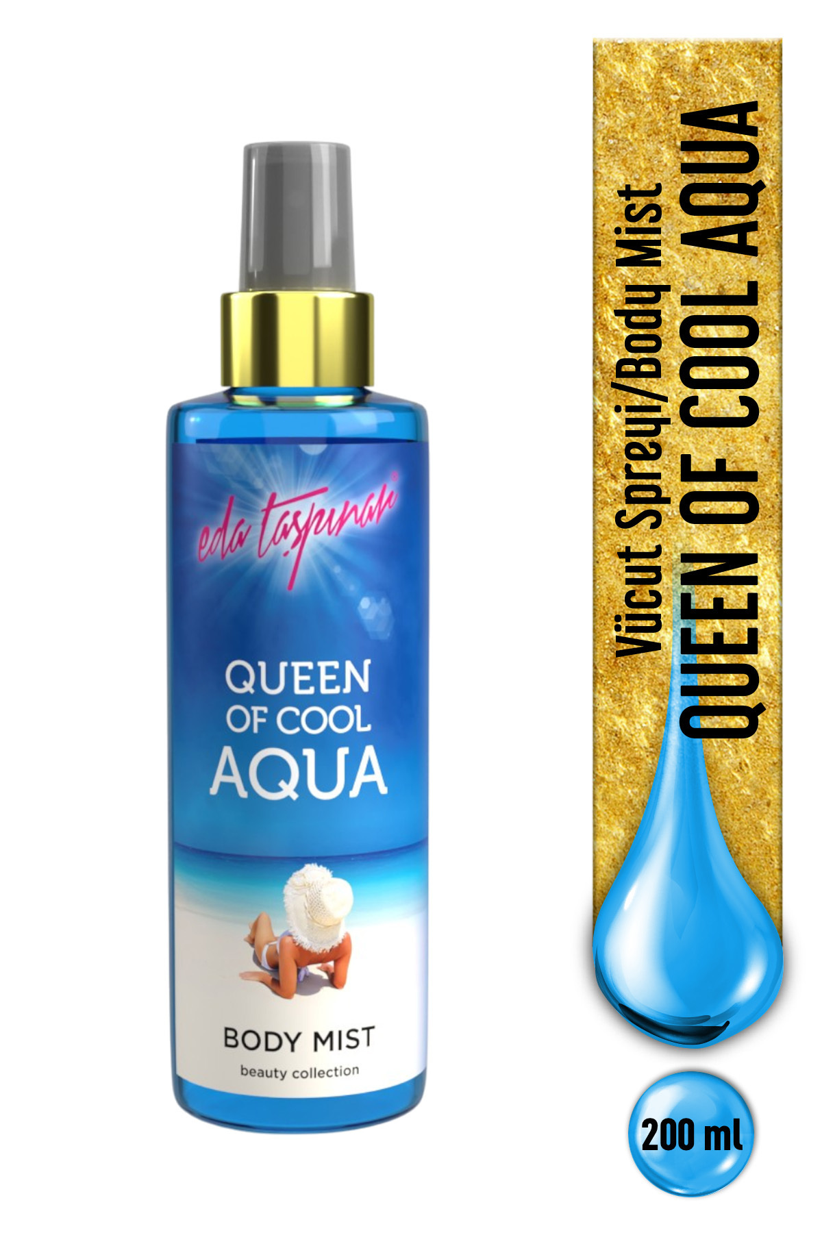 Eda Taşpınar Queen Of Cool Aqua Body Mist – Ferah Okyanus Esintisi & Taze Koku 200 ml