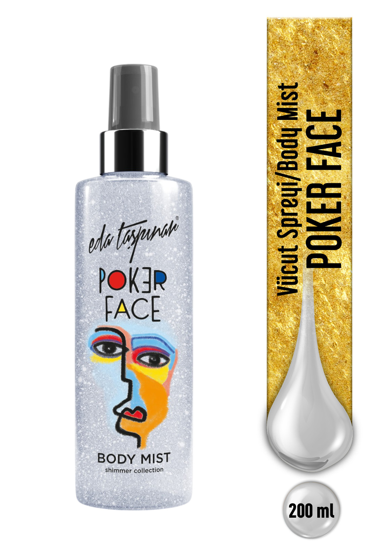 Eda Taşpınar Poker Face Simli Body Mist – Işıltılı Görünüm & Kalıcı Koku 200 ml