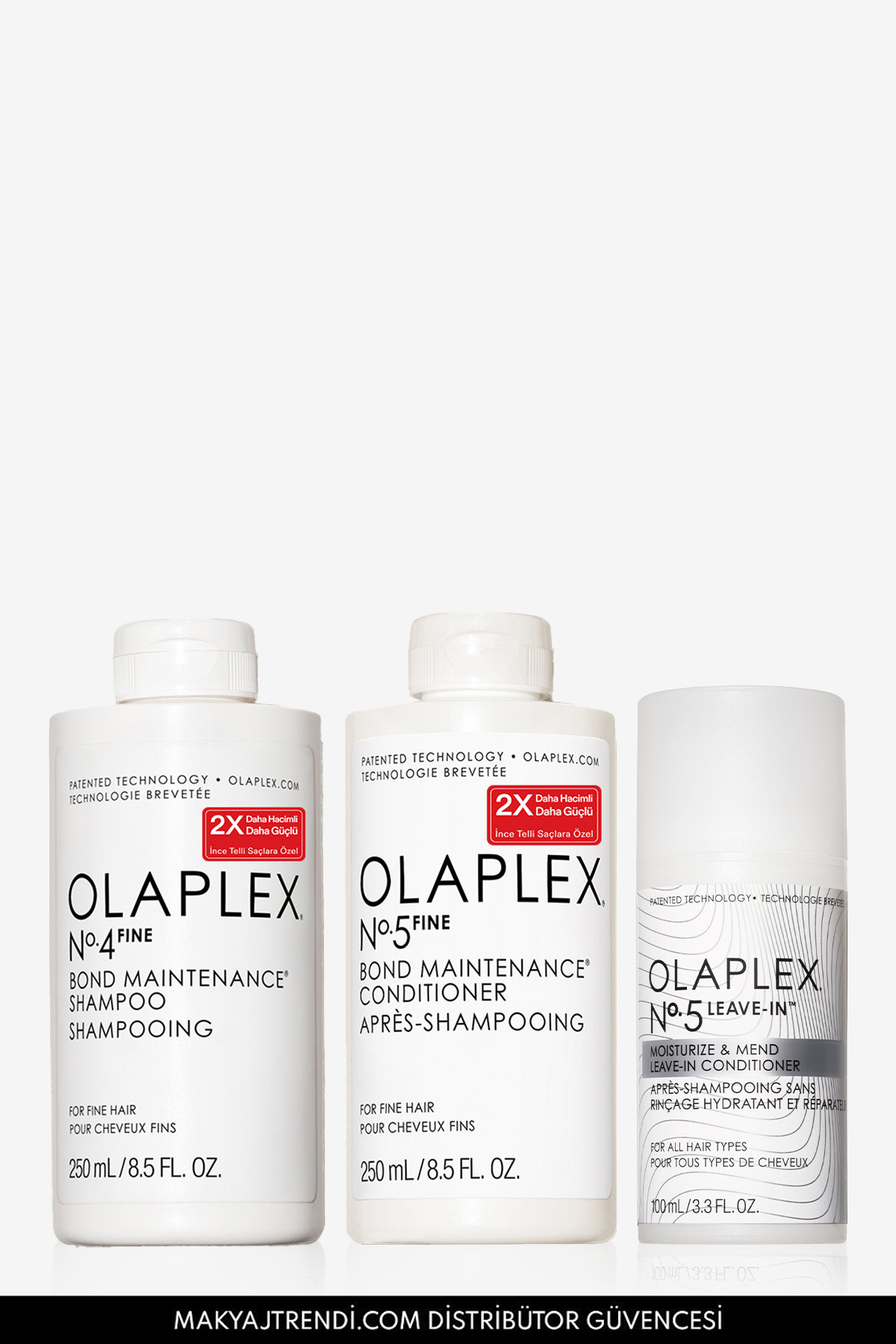 Olaplex HydraFine Set - İnce Telli Saçlar İçin Bağ Güçlendirici Şampuan, Saç Kremi & Durulanmayan Saç Kremi
