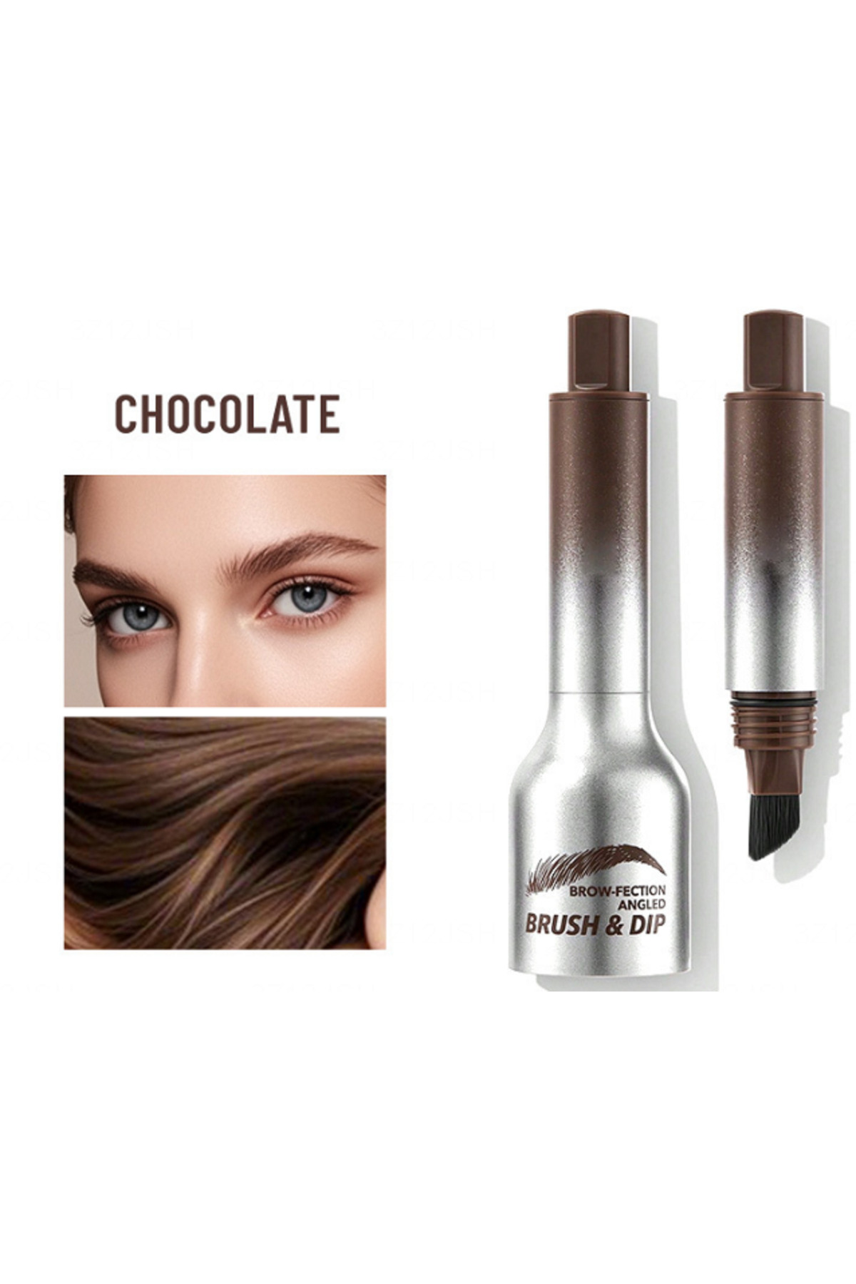 SECRET LİFT kaş kalemi ,sıvı Microblading kare açılı fırçalı set, 3D kaş kalemi, CHOCOLATE (KOYU KAHVE )