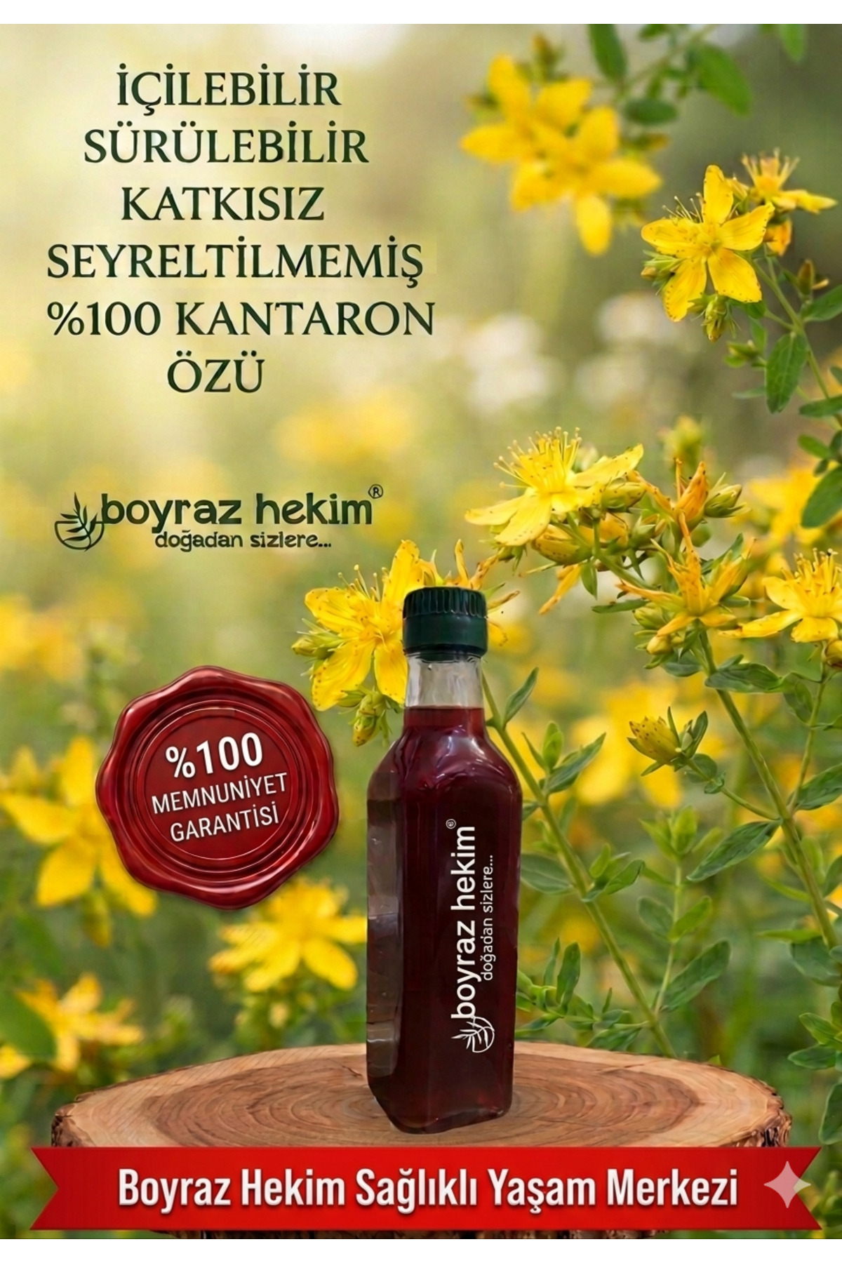 BOYRAZ HEKİM Ev Yapımı Doğal Kantaron Yağı Yaralar Ve Yanıklar İçin 250ml
