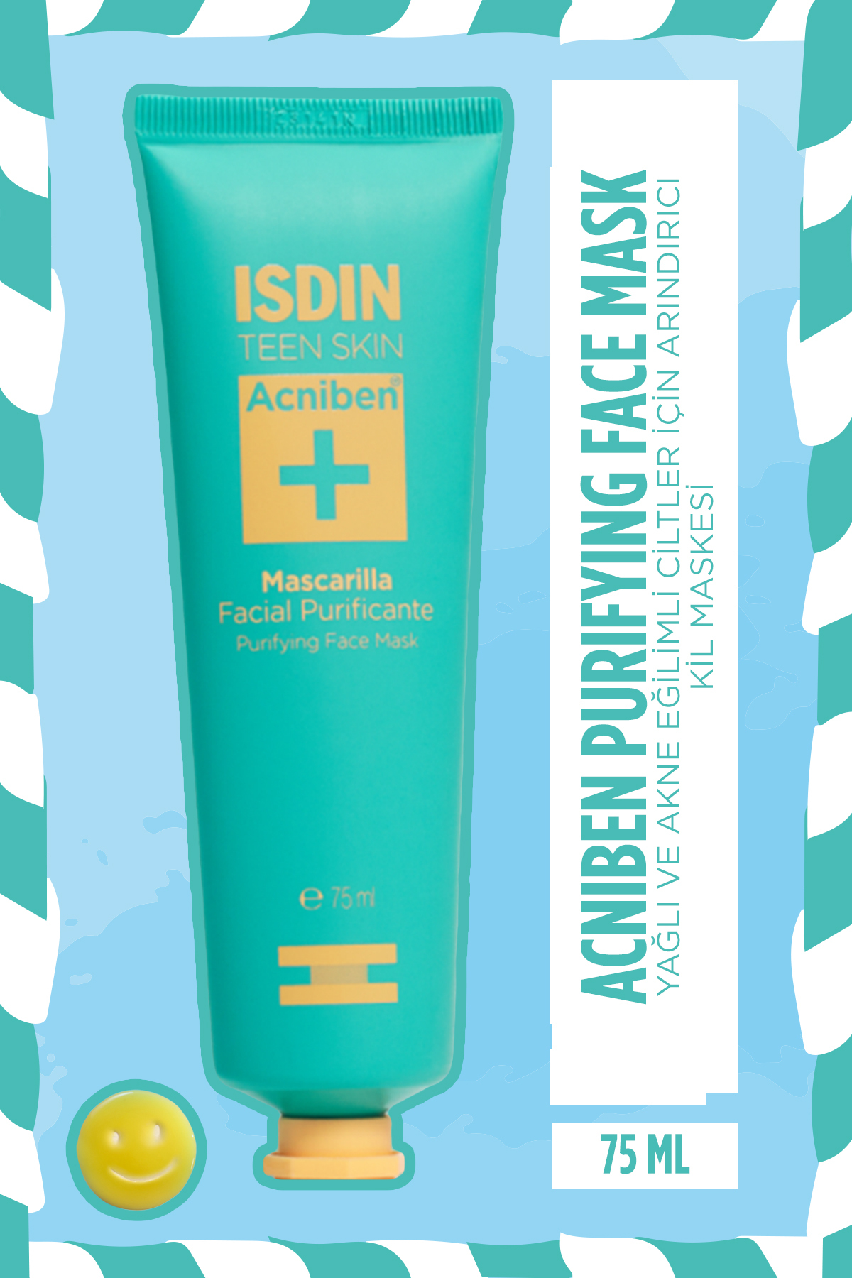 ISDIN Acniben Purifying Face Mask 75 ml Yağlı ve Akne Eğilimli Ciltler İçin Arındırıcı Kil Maskesi