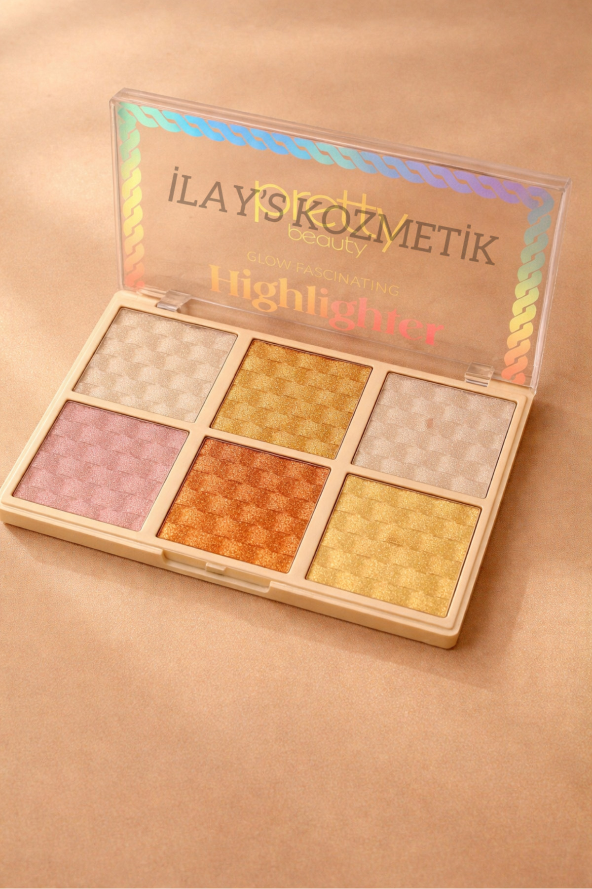 Pretty Beauty Highlighter Palet, Işıltılı, 6 Renk İlay’s Kozmetik