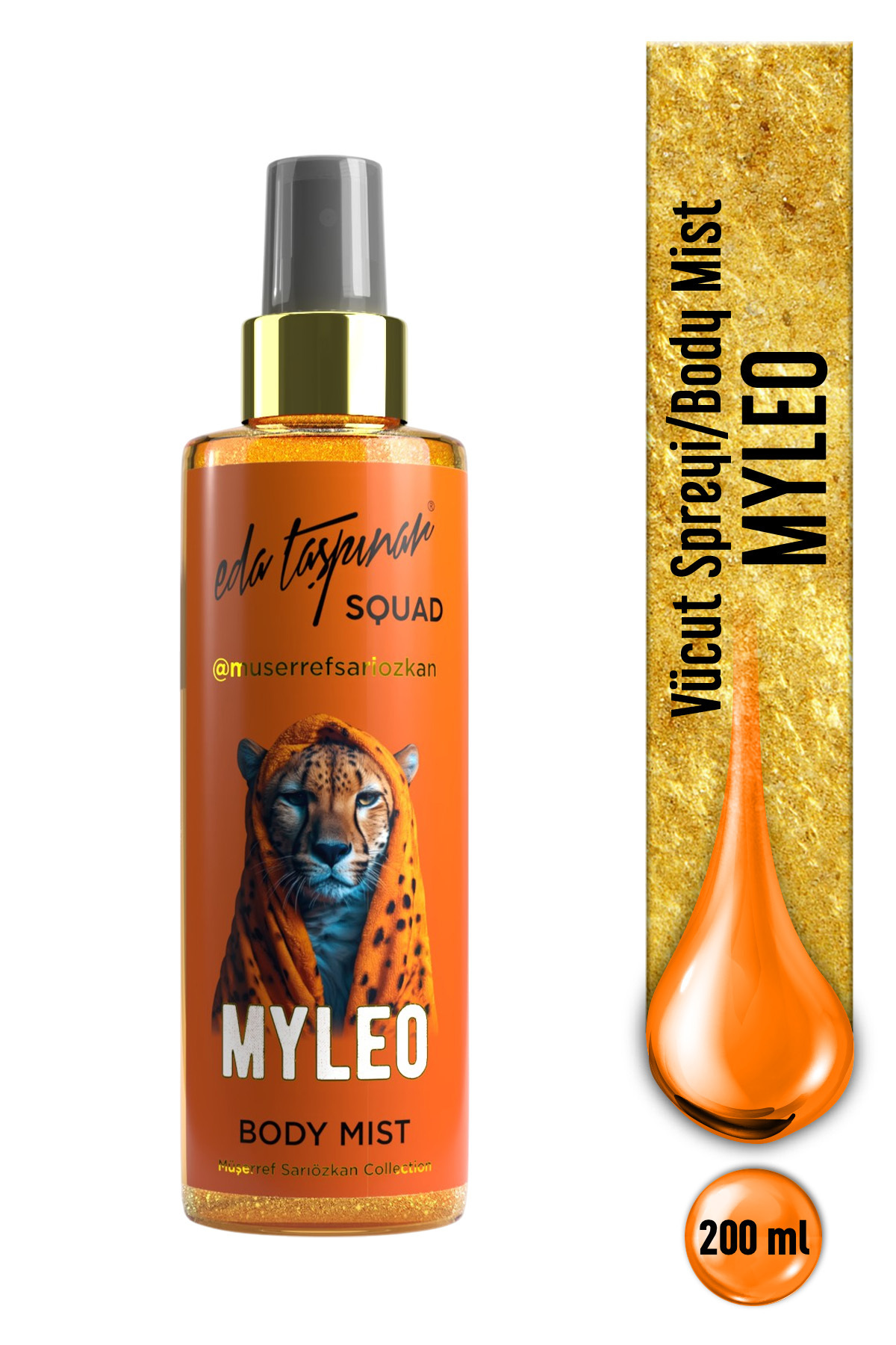 Eda Taşpınar Squad Myleo Simli Body Mist – Işıltılı Görünüm & Gül Aromalı & Çiçeksi Koku 200 ml