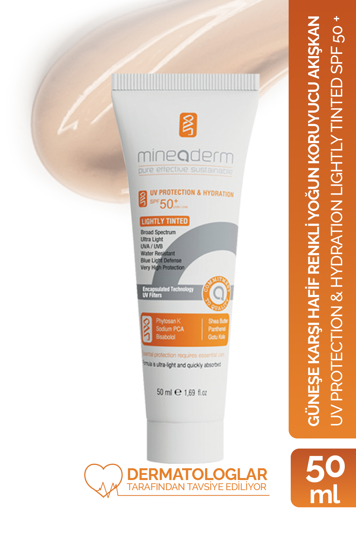 mineaderm Karma Ve Normal Ciltler Için Renkli Güneş Koruyucu /uv Protection & Hydration Spf50+ Lightly Tinted