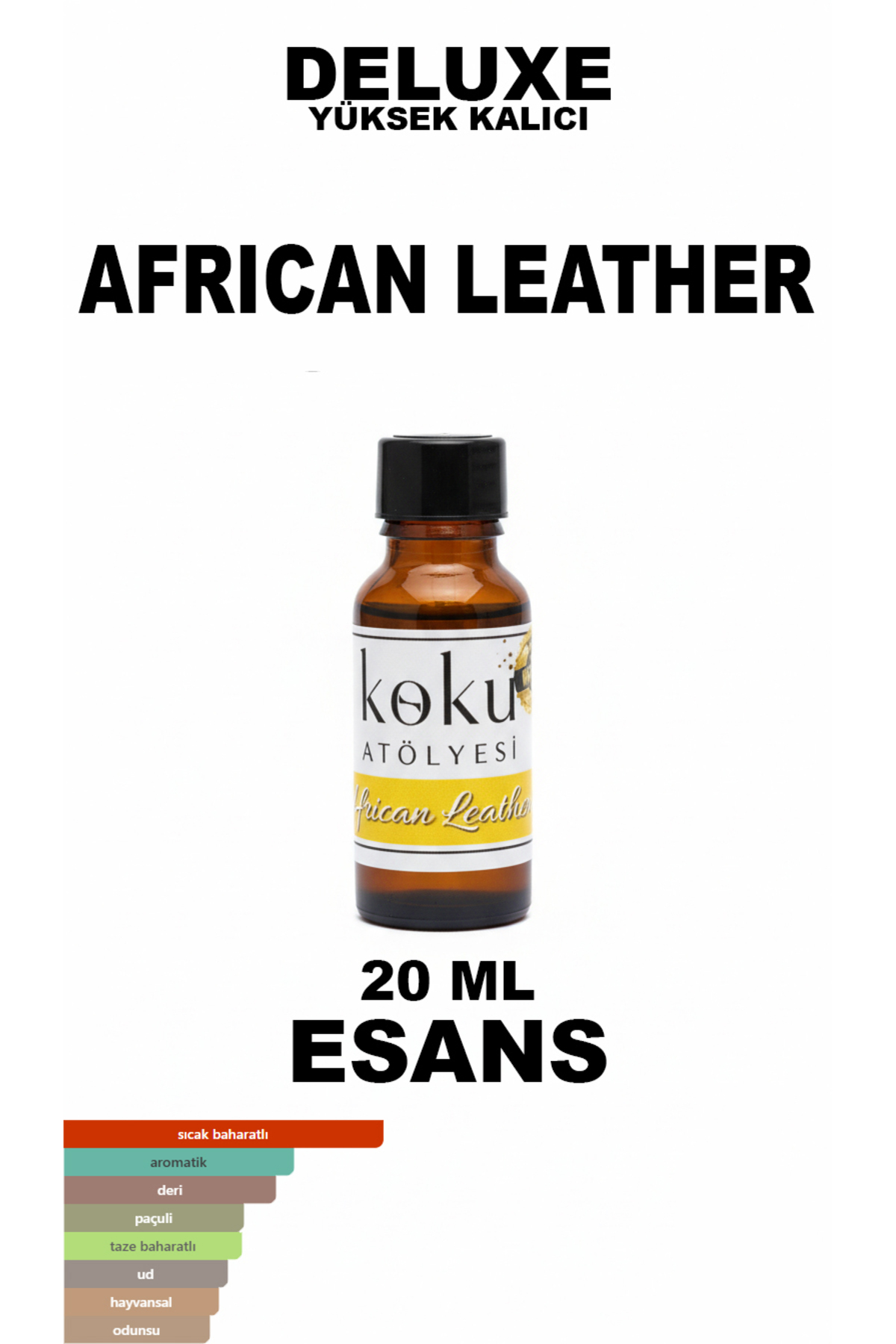 KokuAtölyesi Memo African Leather 20ml Esans | Unisex Deri & Baharatlı Niş Koku | Oud, Paçuli Sıcak Parfüm Esansı