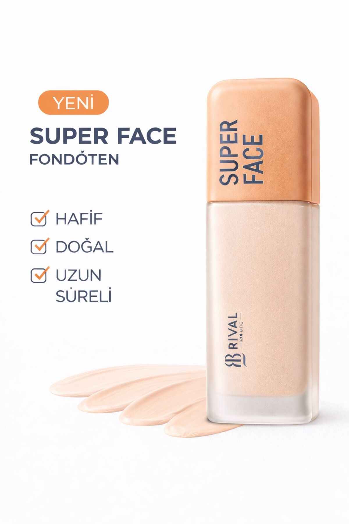 NUNUKO Super Face Matte Kalıcı Fondöten (Yüksek Kapatıcılık) 45Gr.