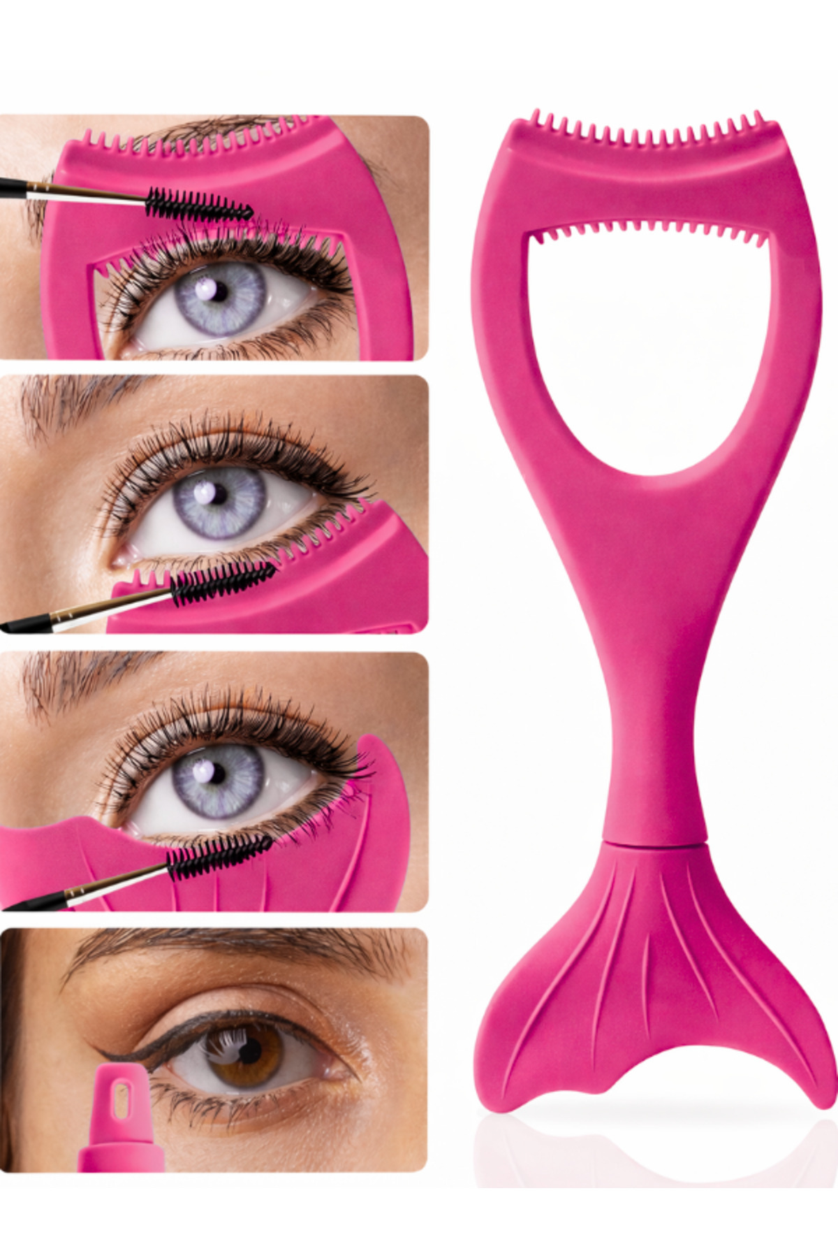 SheMask Kirpik Kıvırıcı Eyeliner Çekme Aparatı Göz Makyaj Kozmetik Kirpik Tarağı Maskara Rimel Sürme Aparatı