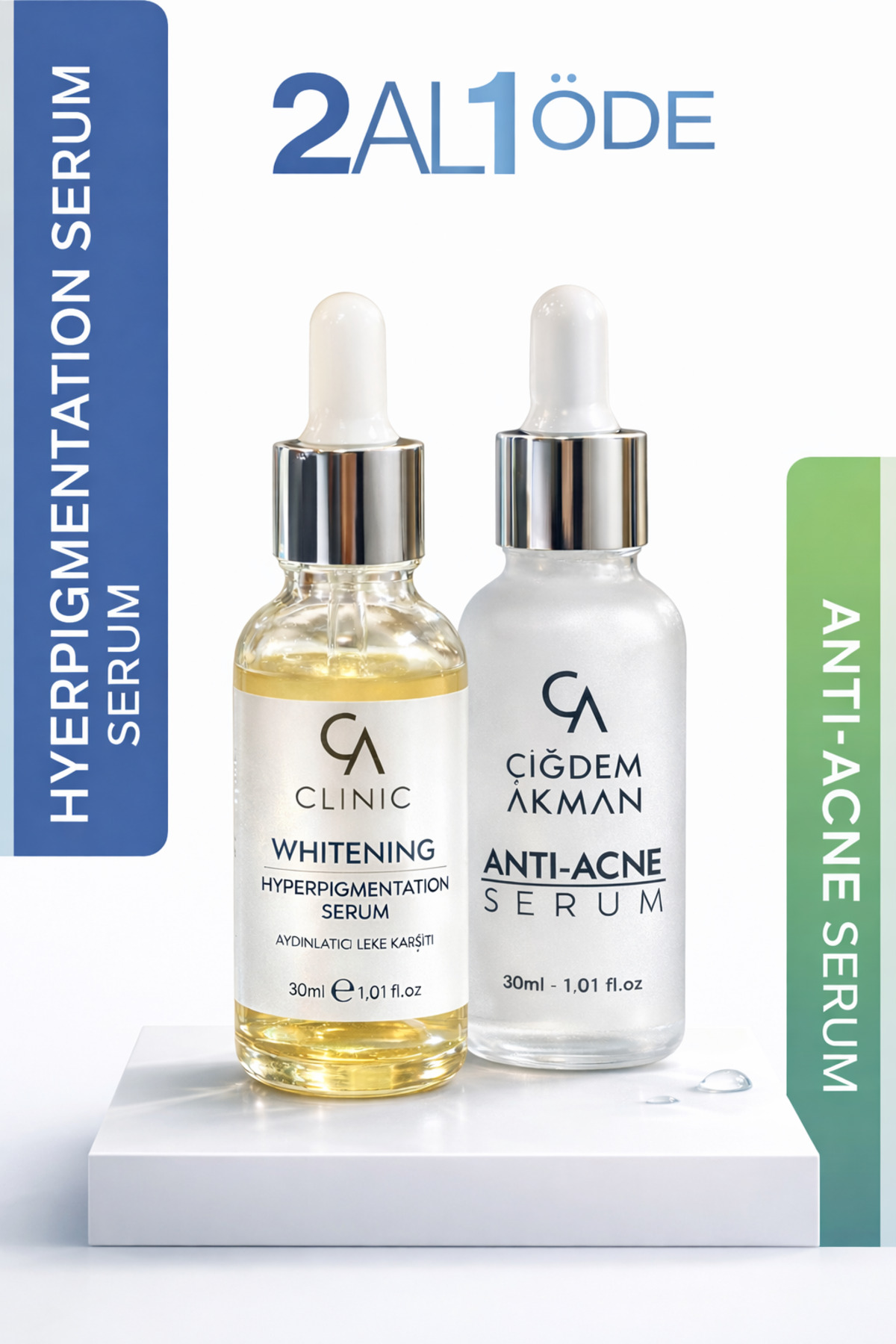 ÇİĞDEM AKMAN 2 Al 1 Öde Anti Akne + Whitening Serum | ve Leke Karşıtı Güçlü İkili!