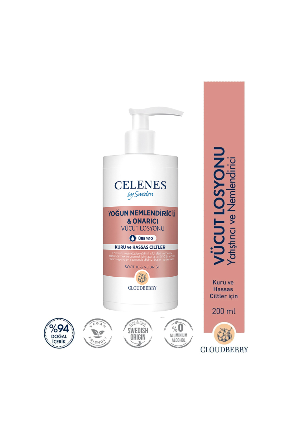Celenes Cloudberry 200 Ml Kuru/Hassas Ciltler Vücut Losyonu(Parfümsüz)*36