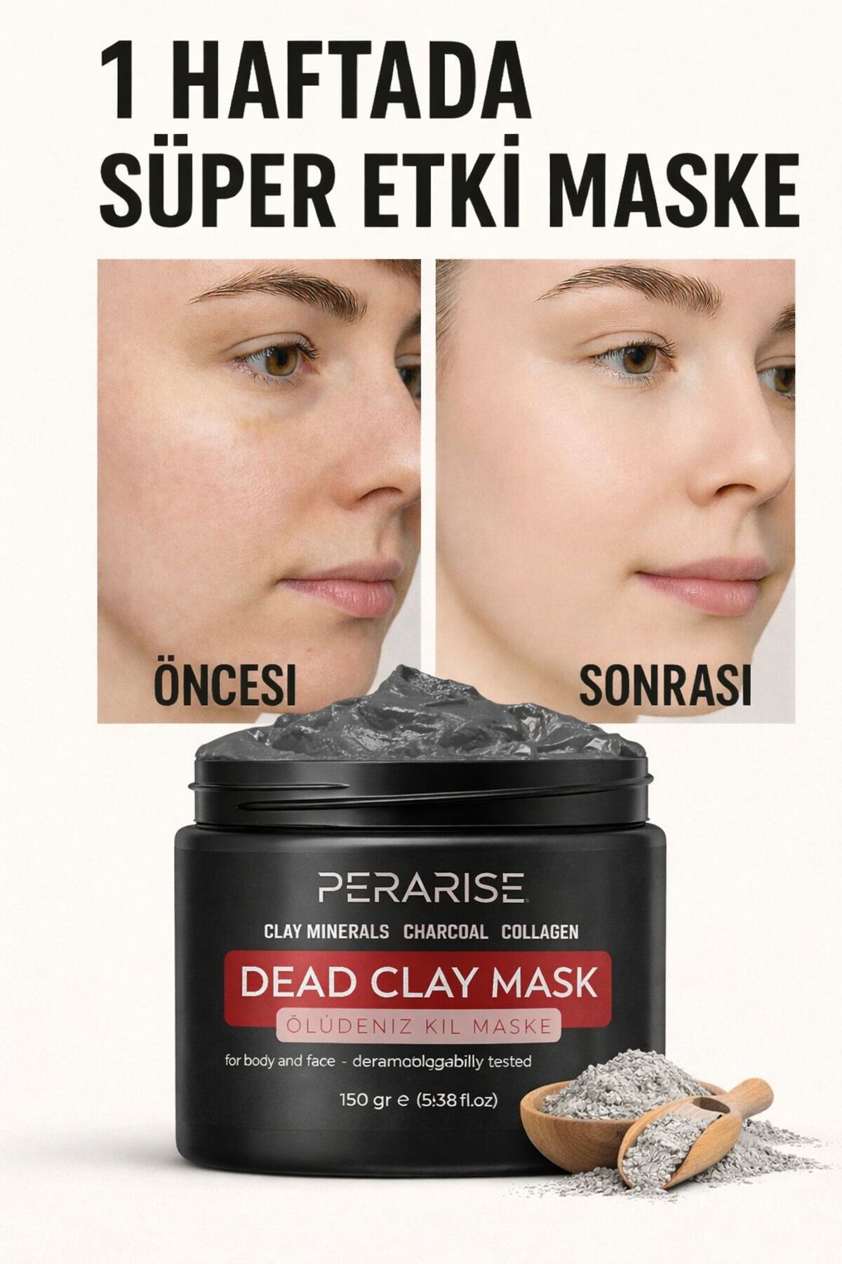 PeraRise Kil Maskesi Kolajen Siyah Nokta Sivilcê Karşıtı Leke.giderici Gözenek Sıkılaştırıc Maske