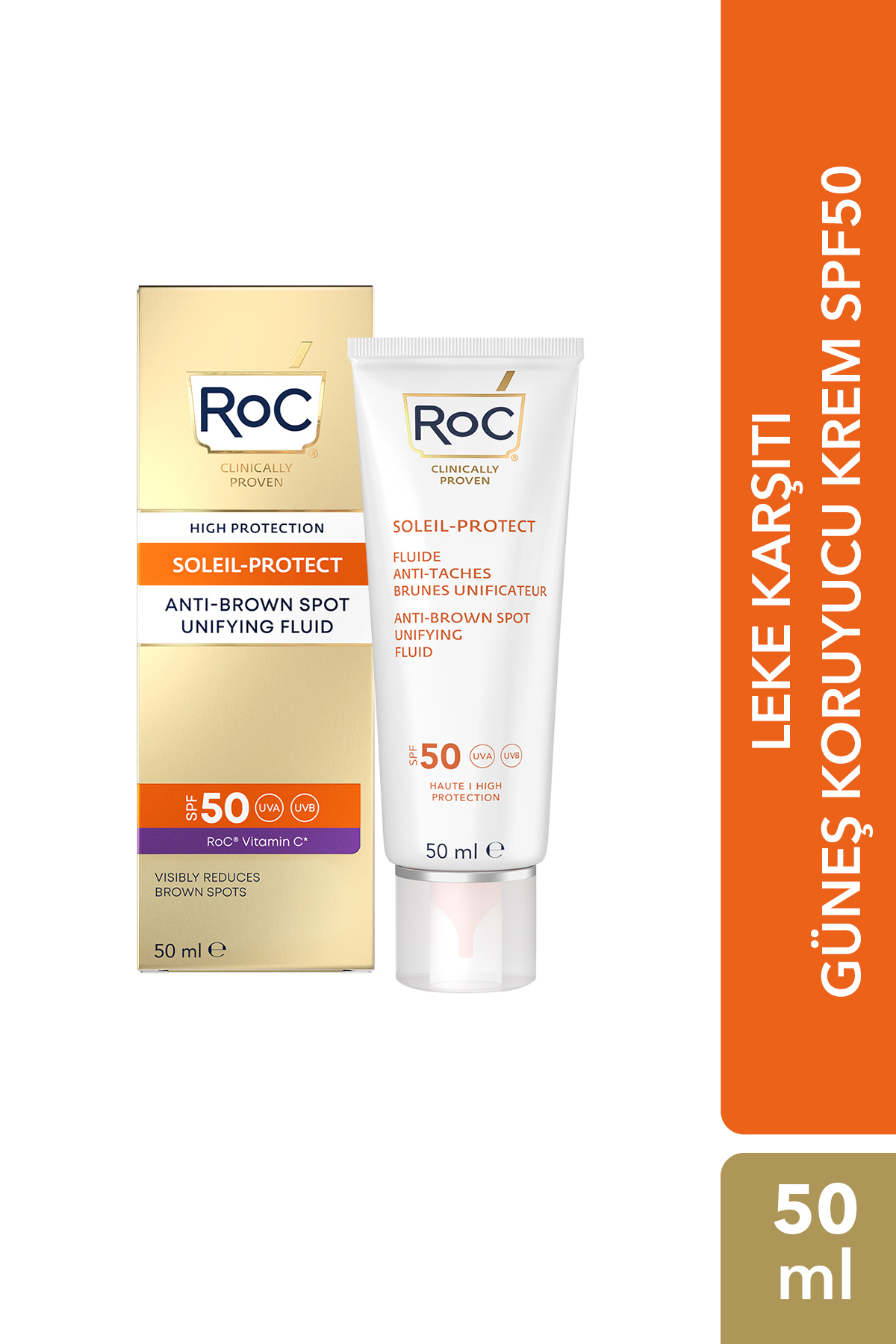 Roc Soleil-Protect Anti-Brown Spot Leke Karşıtı Güneş Bakım Kremi SPF50 50ML