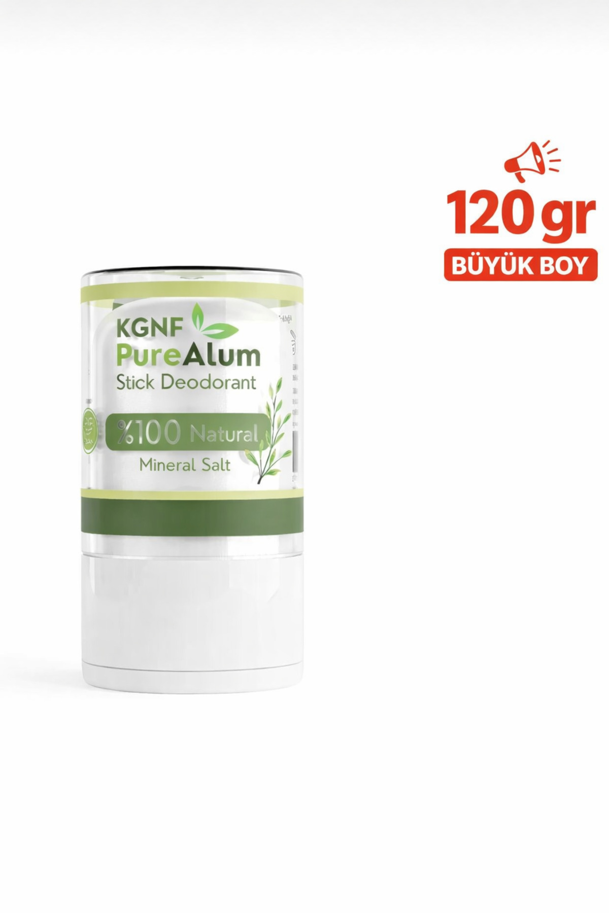 KGNF Kristal Roll On Deodorant Pure Alum 120gr - Doğal Mineral Tuz Ter Karşıtı Taş Deodorant (BÜYÜK BOY)