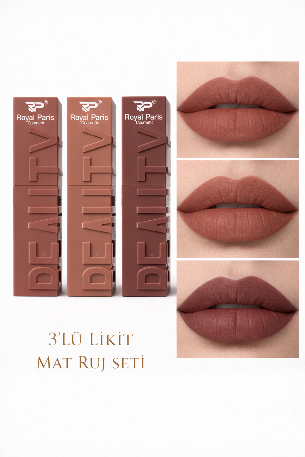 vipcheap Hd Soft&matte Yumuşak Sürüm 3'lü Mat Ruj Seti