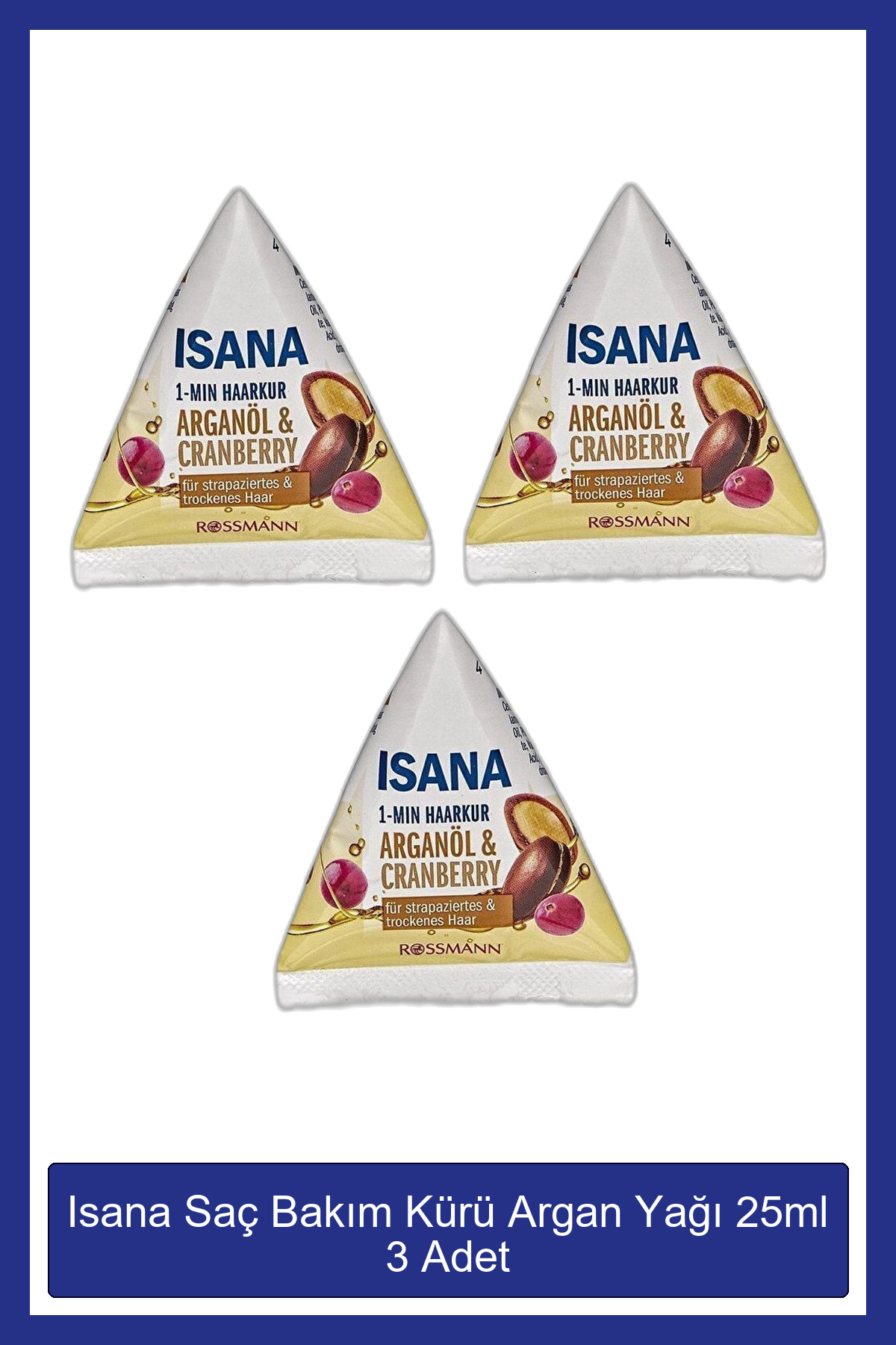 ISANA Saç Bakım Kürü Argan Yağı 25ml 3 Adet