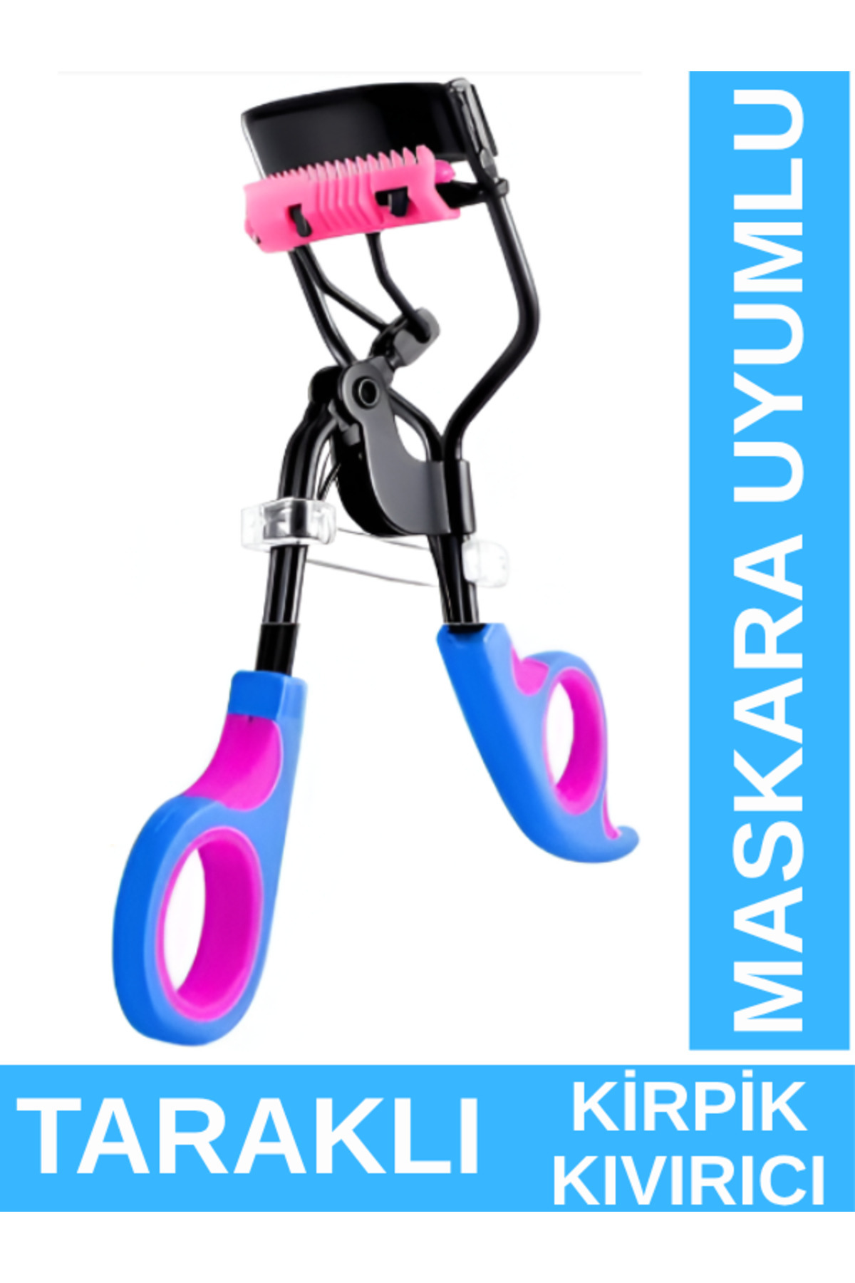 SheMask Kirpik Kıvırıcı ve Kirpik Makası | Maskara Eyeliner Rimel Öncesi Kalıcı Kıvrım Veren Profesyonel Eyelash Curler