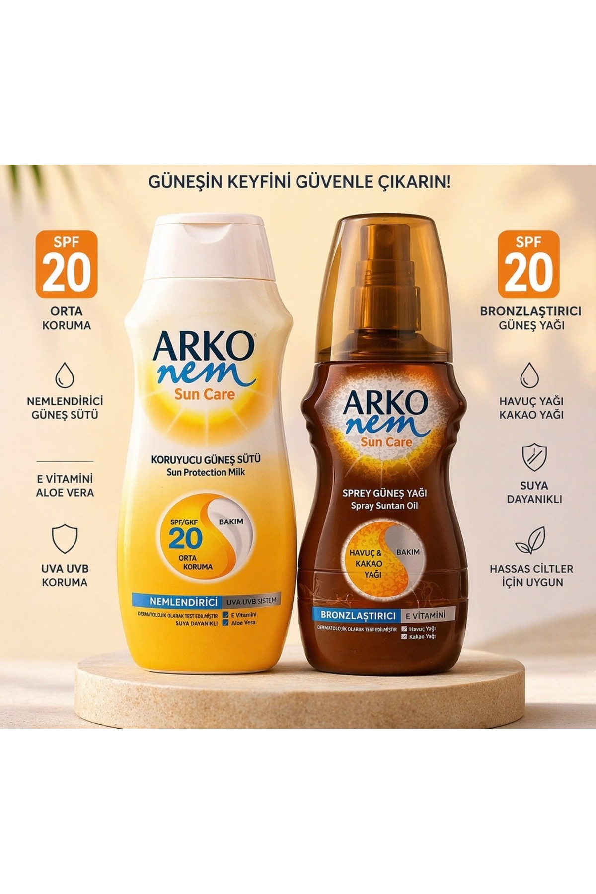Marka Care Set – Güneş Koruyucu & Bronzlaştırıcı Bakım