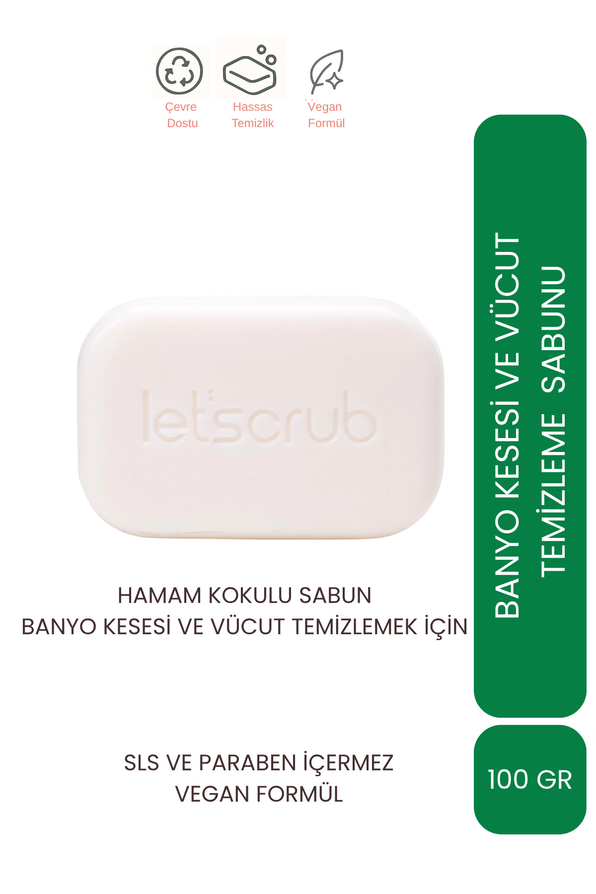 LET'SCRUB Banyo Kesesi Ve Vücut Temizleme Sabunu - Hamam Kokulu - 2 in 1 100 gr