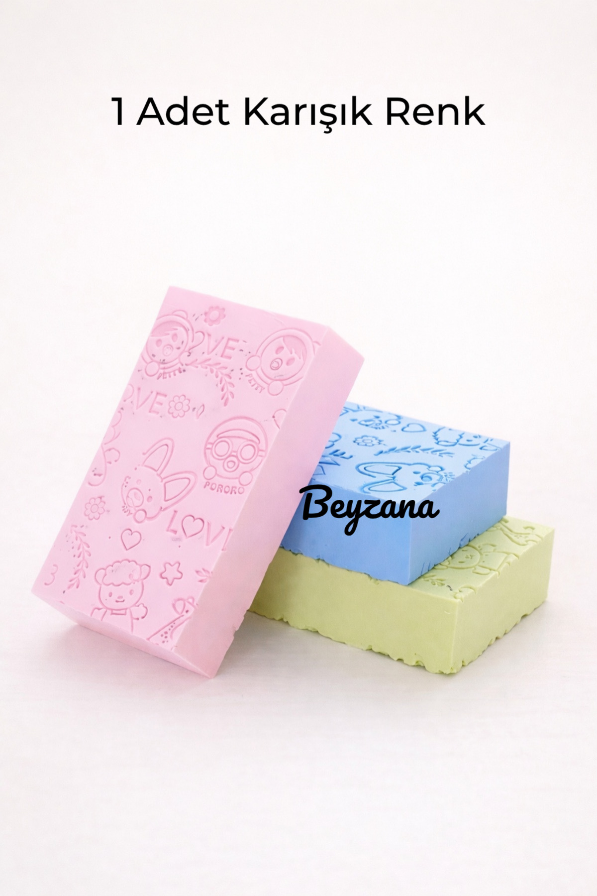 BEYZANA 1 Adet Dikdörtgen Karışık Renk Banyo Vücut Duş Süngeri Sihirli Vücut Ölü Deri Sökücü Peeling Süngeri