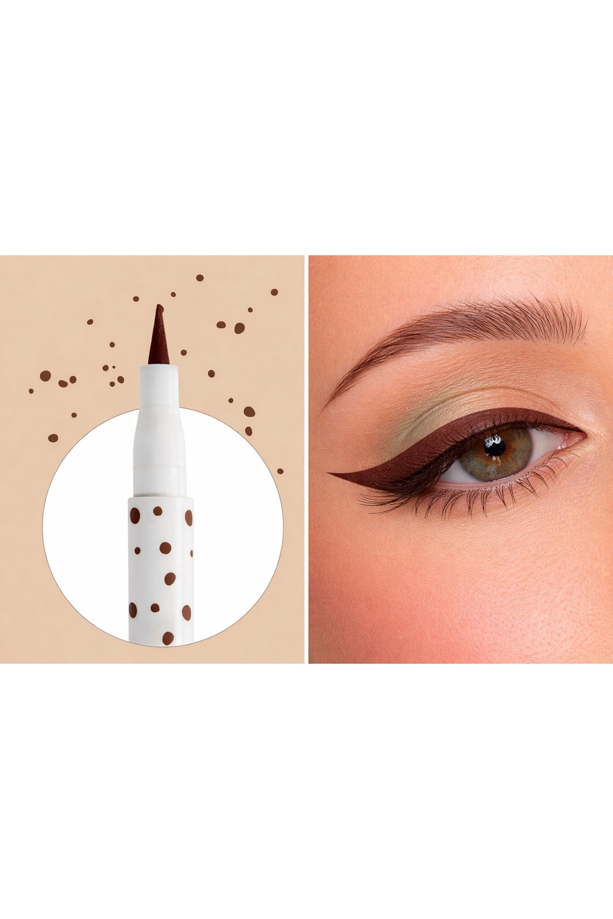 Seckinnn Kahverengi Likit Eyeliner – İnce Uçlu, Kalıcı & Kolay Uygulanan Eyeliner (Doğal Görünüm)