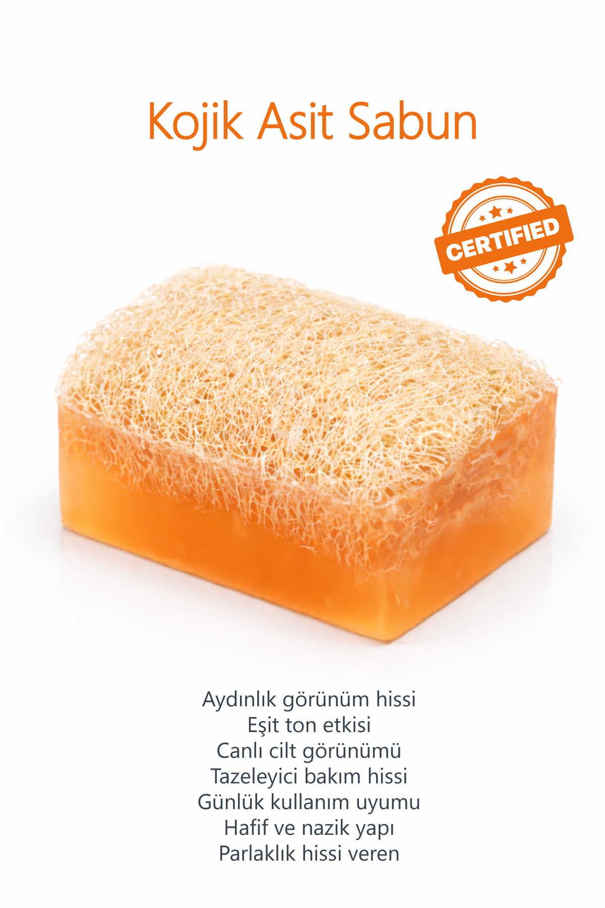 Seay Kojik Asit Doğal Kabak Lifli Temizlik Sabunu Yüz ve Vücut 150 GR