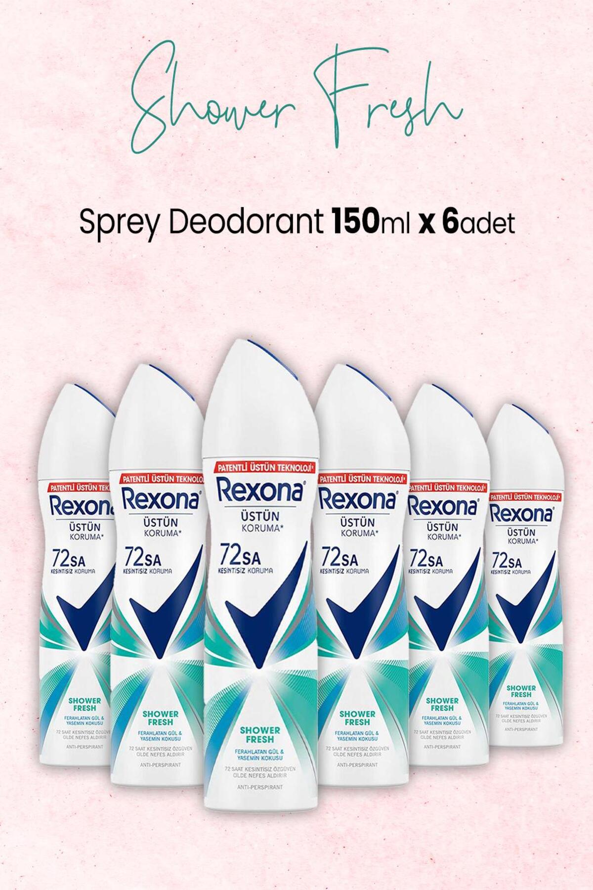 Rexona Kadın Sprey Deodorant Shower Fresh 150 ml x 6 Adet
