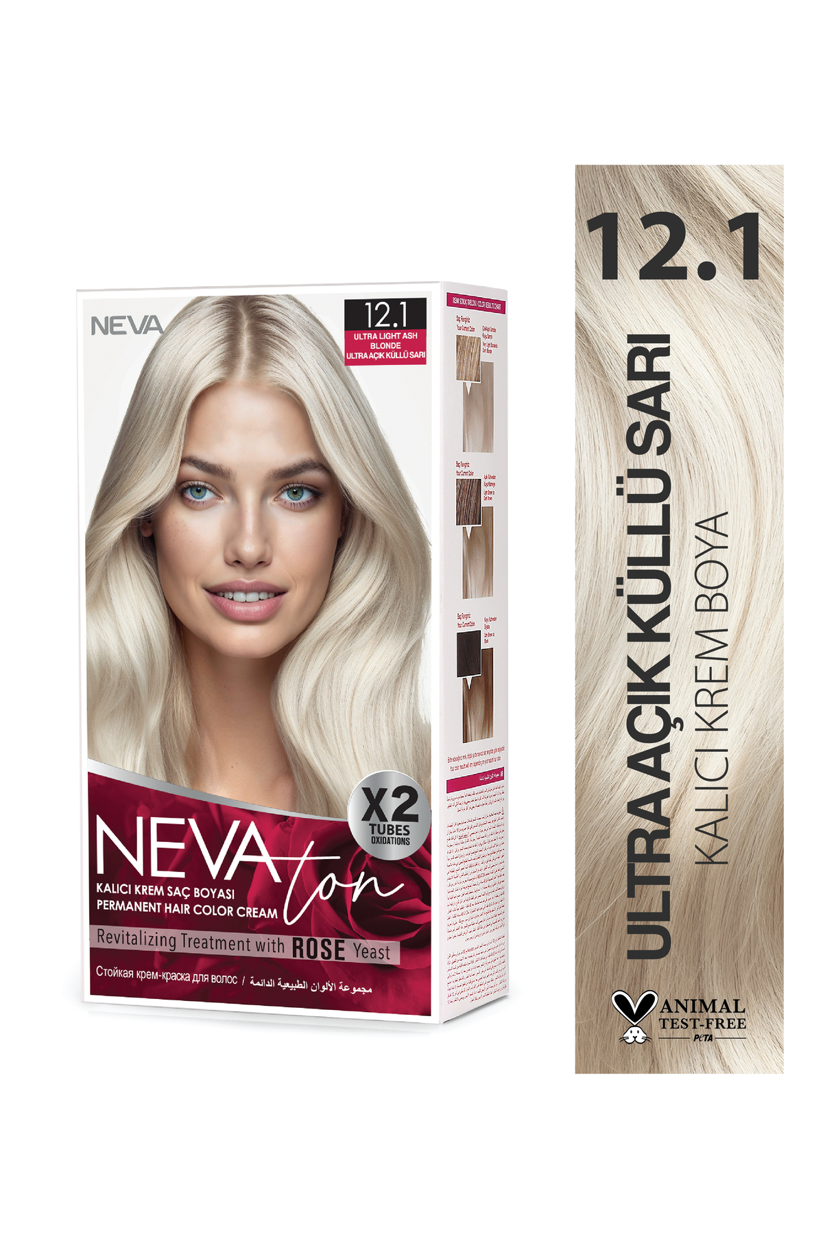 Nevaton 12.1 Ultra Açık Küllü Sarı Kalıcı Krem Saç Boyası (X2)