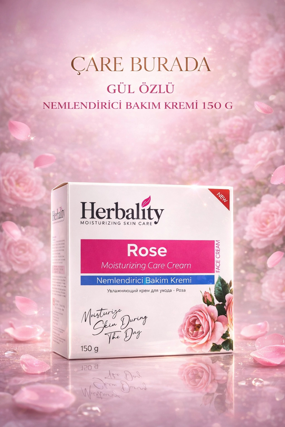 Çare Burada Gül Özlü Nemlendirici Yüz Bakım Kremi 150 Ml