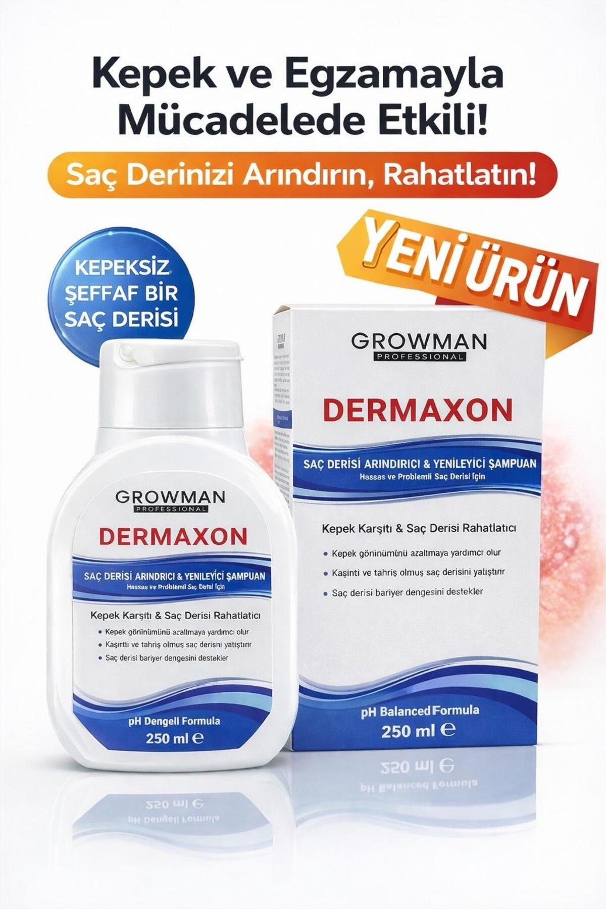 growman Dermaxon Kepek Karşıtı Şampuan 250 ml | ve Kaşıntıya Etkili Bakım