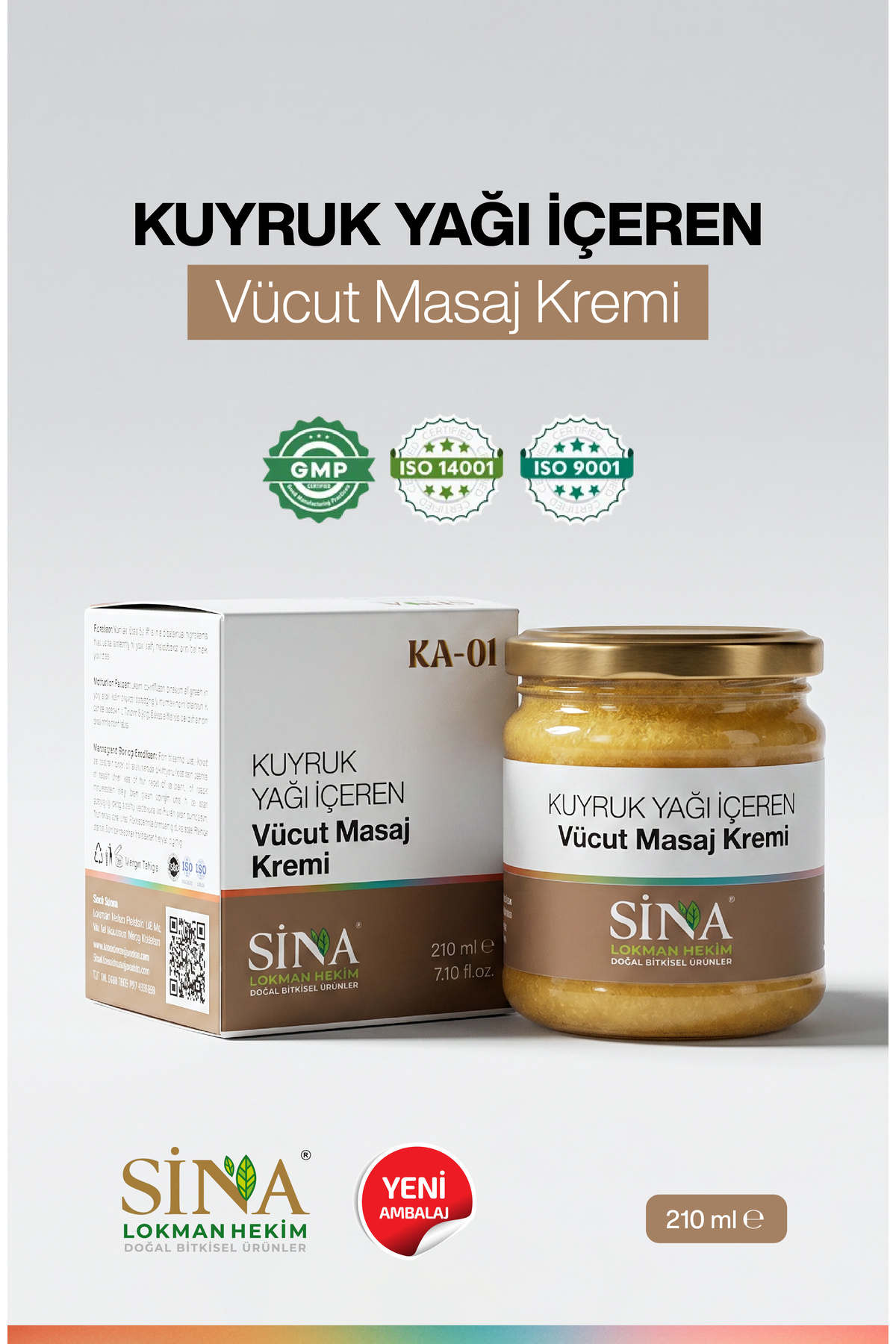 SİNA LOKMAN HEKİM KUYRUK YAĞI ÖZLÜ 210 ML. YENİ AMBALAJI İLE YAKICIDIR YÜZE SÜRÜLMEZ