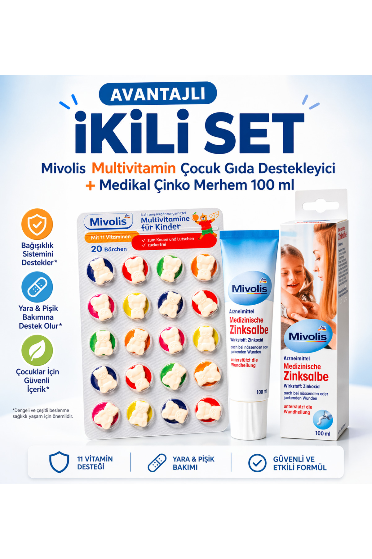 mivolis Medikal Çinko Merhem 100 ml | Zinksalbe Yara & Pişik Karşıtı Bakım Kremi
