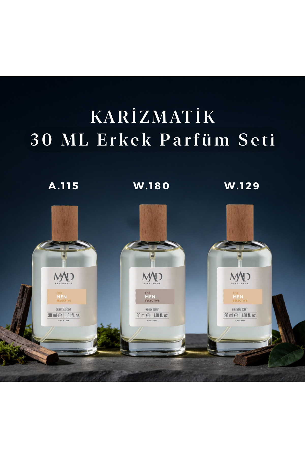 Mad Parfüm Mad Karizmatik Selective Erkek Parfüm Seti – 30 ml Üçlü Set