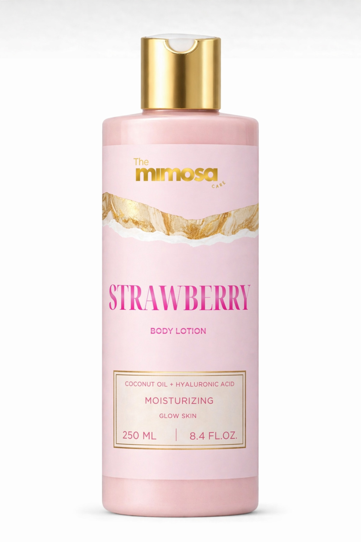 The Mimosa Care Çilek Aromalı Yoğun Nemlendirici Vücut KREMİ Panthenol, Hindistan Cevizi, Hyalüronik Asit
