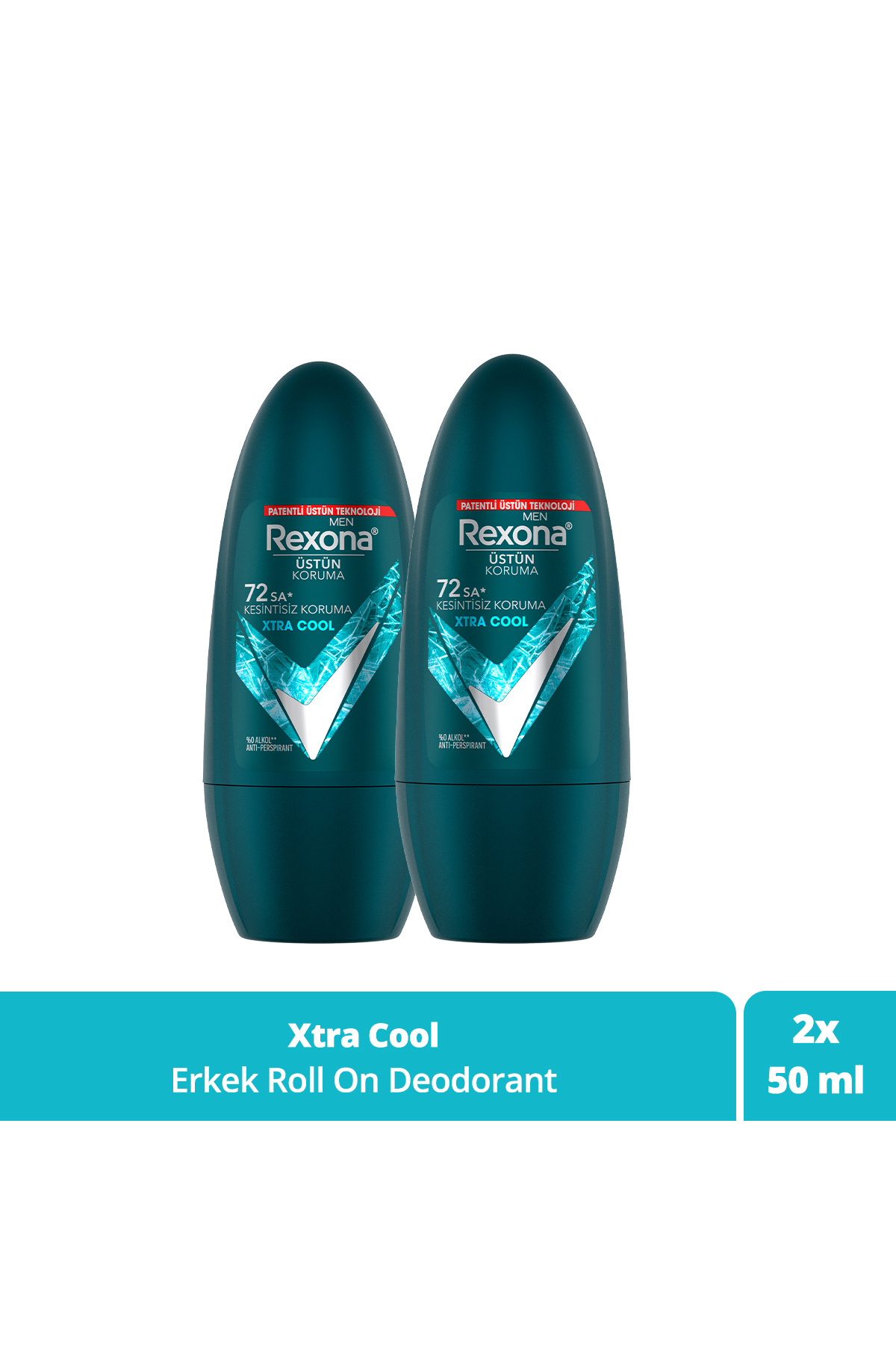 Rexona Üstün Koruma Erkek Roll On Deodorant Xtra Cool 72 Saat Kesintisiz Koruma 50 ml x2