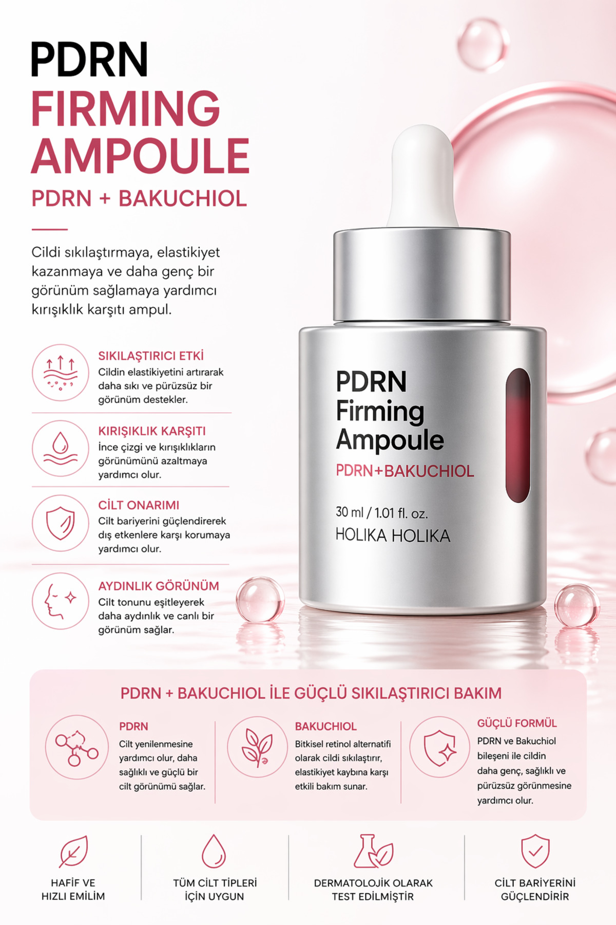 Holika Holika PDRN Firming Ampoule - PDRN Ve Peptitler İçeren Sıkılaştırıcı Ampul 30ml