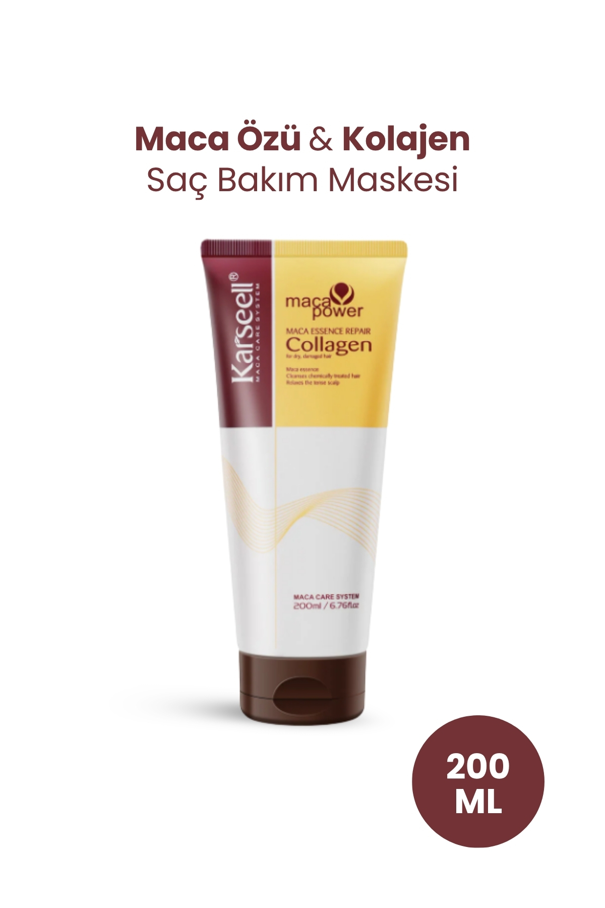 KARSEELL Kolajen Saç Bakım Maskesi Maca Özü Onarıcı Repair 200 ml Karsel