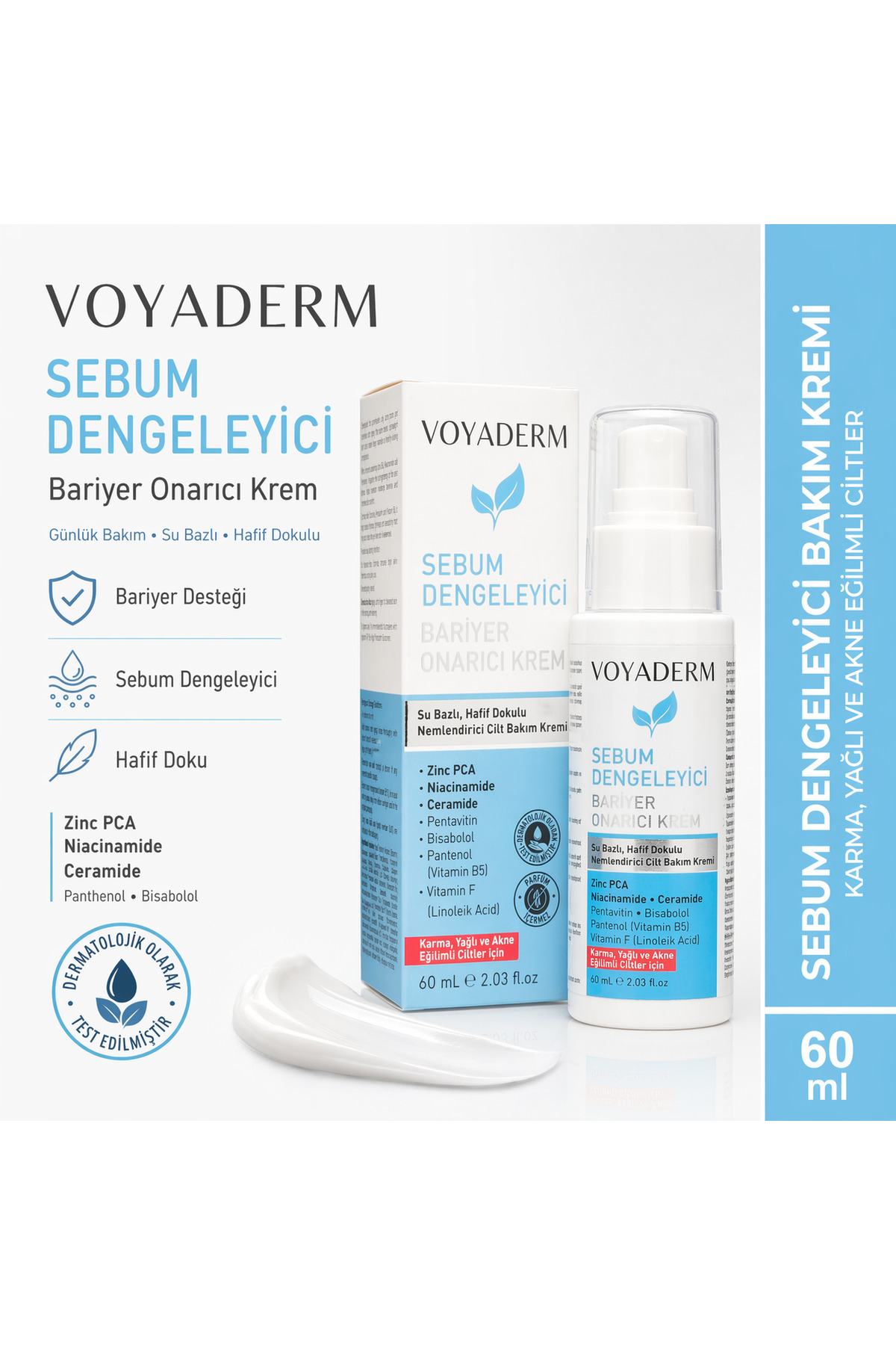 Voyaderm Sebum Dengeleyici & Bariyer Destekleyici Yüz Bakım Kremi 60 ml