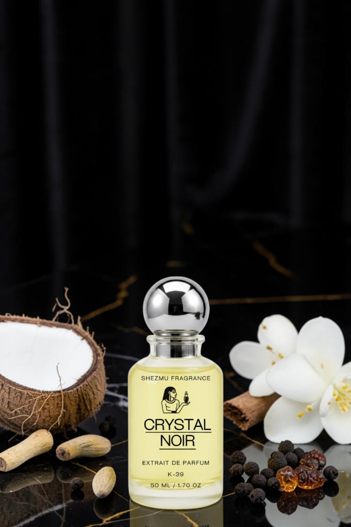 Shezmu Fragrance Crystal Noir Kadın Parfümü EDP - Gizemli, Kremsi ve Kalıcı Gece Kokusu 50 ML