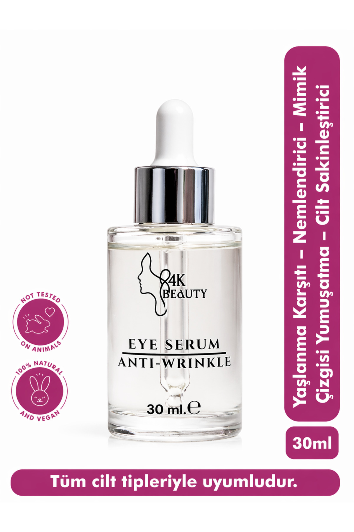 4K Beauty Anti-Wrinkle Serum Yaşlanma Karşıtı-Nemlendirici-Mimik Çizgisi Yumuşatıcı-Cilt Sakinleştirici